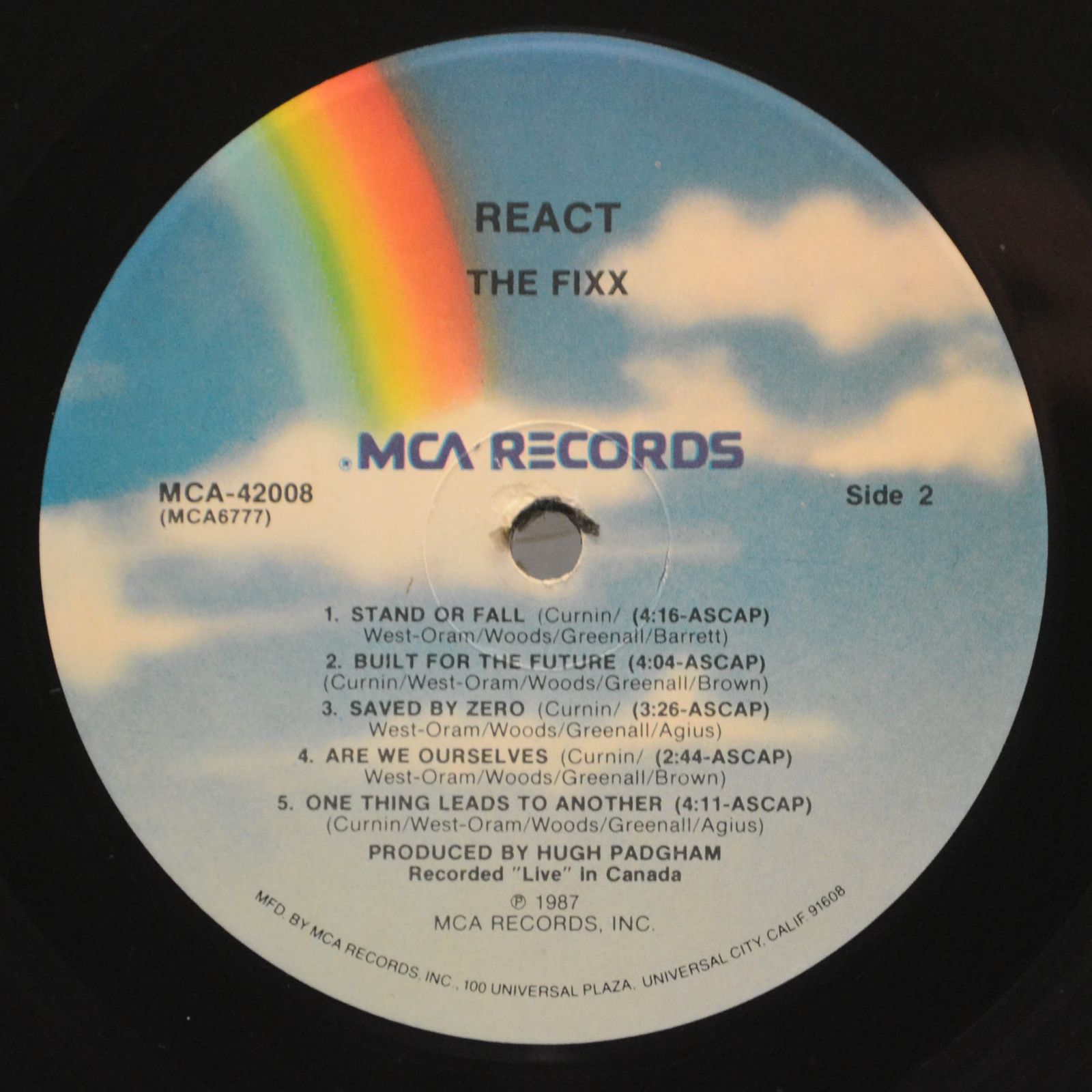 Виниловая пластинка Fixx — React, 1987