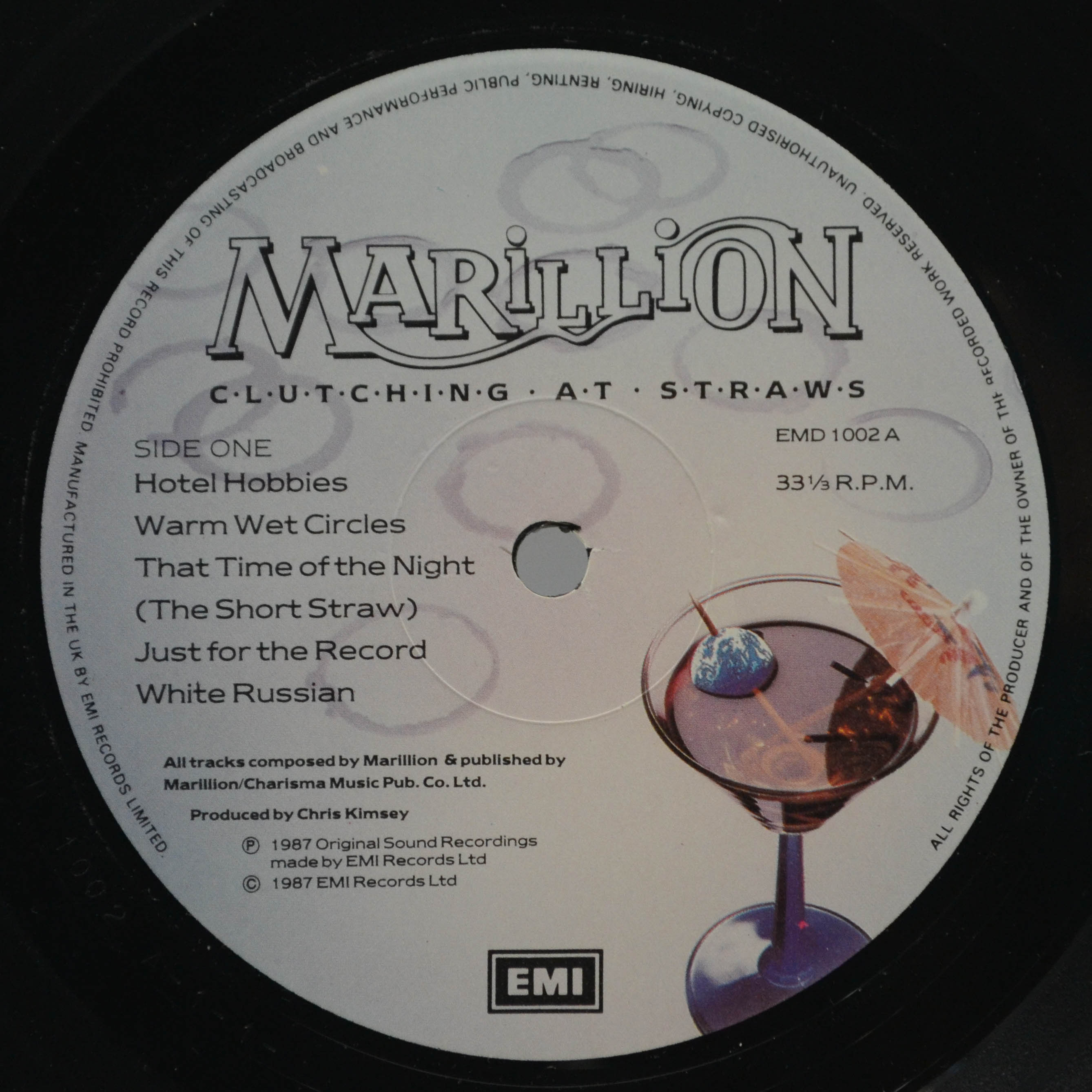 Marillion — Clutching At Straws (1-st, UK), 1987