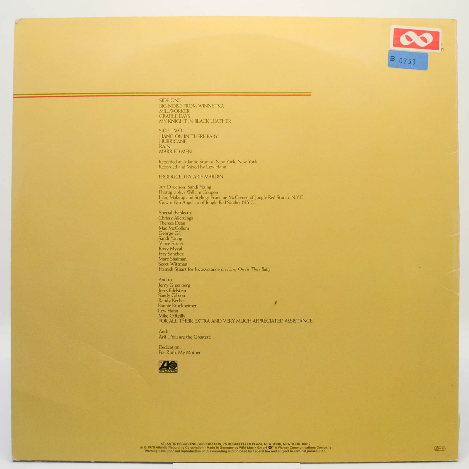 Виниловая пластинка Bette Midler — Thighs And Whispers, 1979