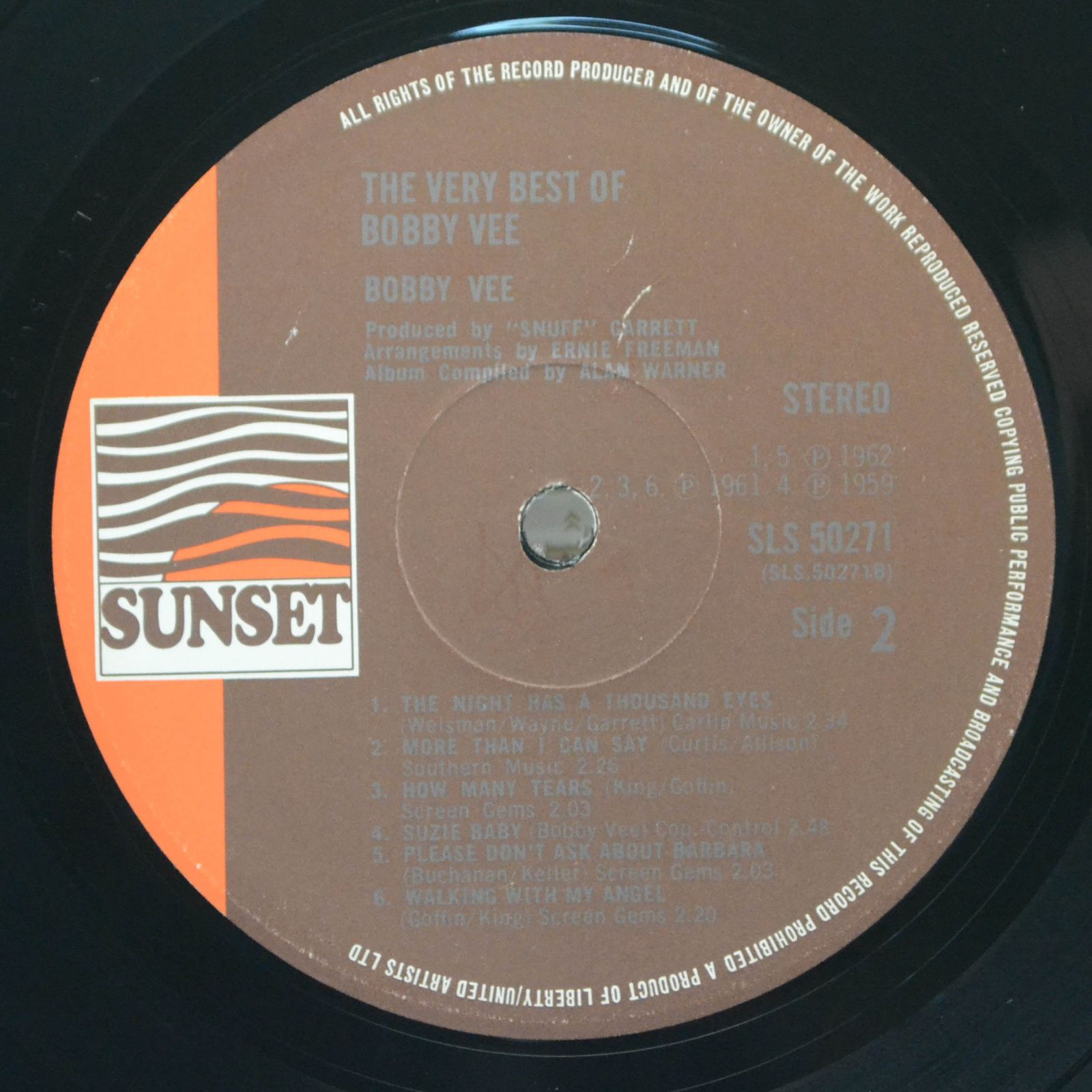 Виниловая пластинка Bobby Vee — The Very Best Of Bobby Vee, 1974