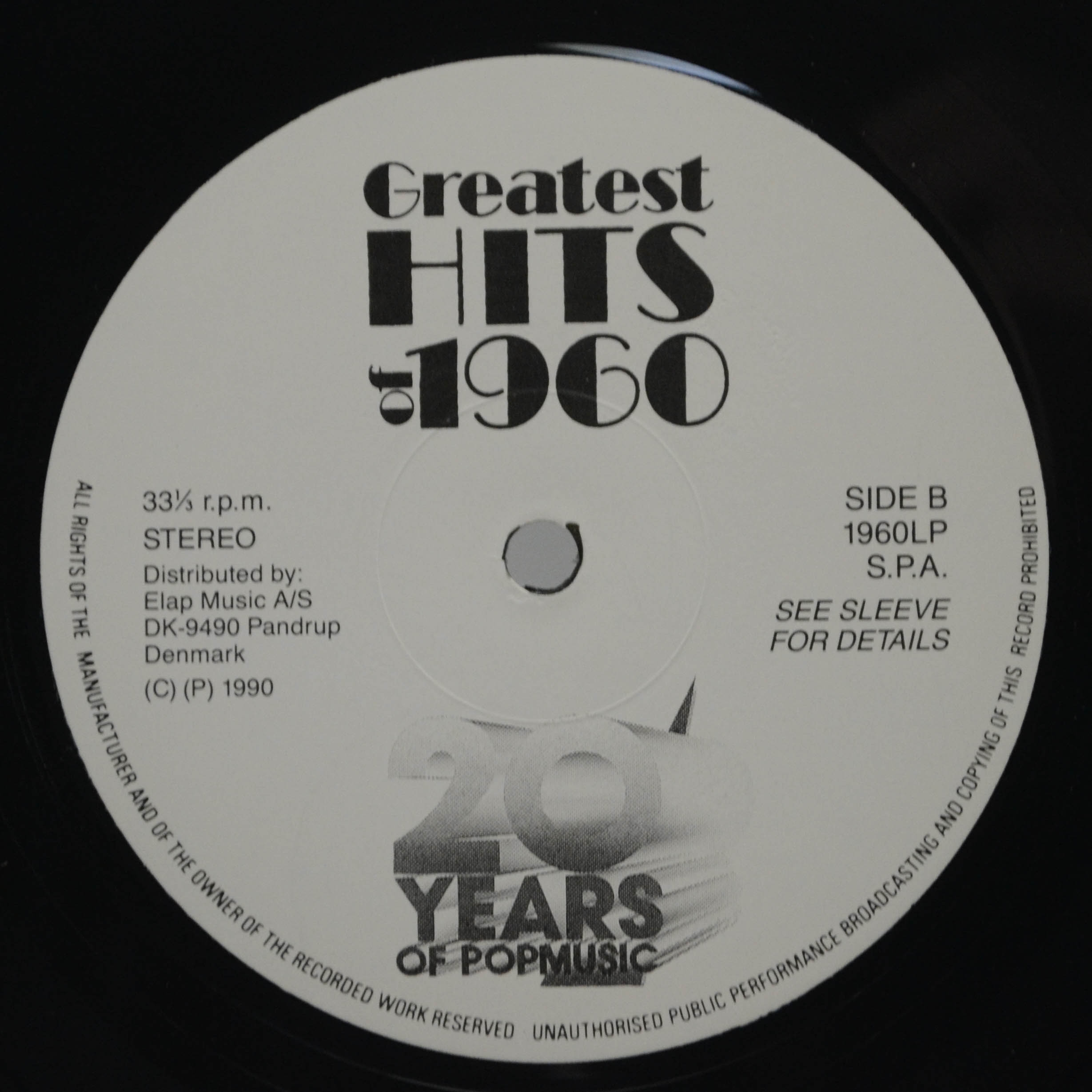 Виниловая пластинка Various — Greatest Hits Of 1960 (2LP), 1990