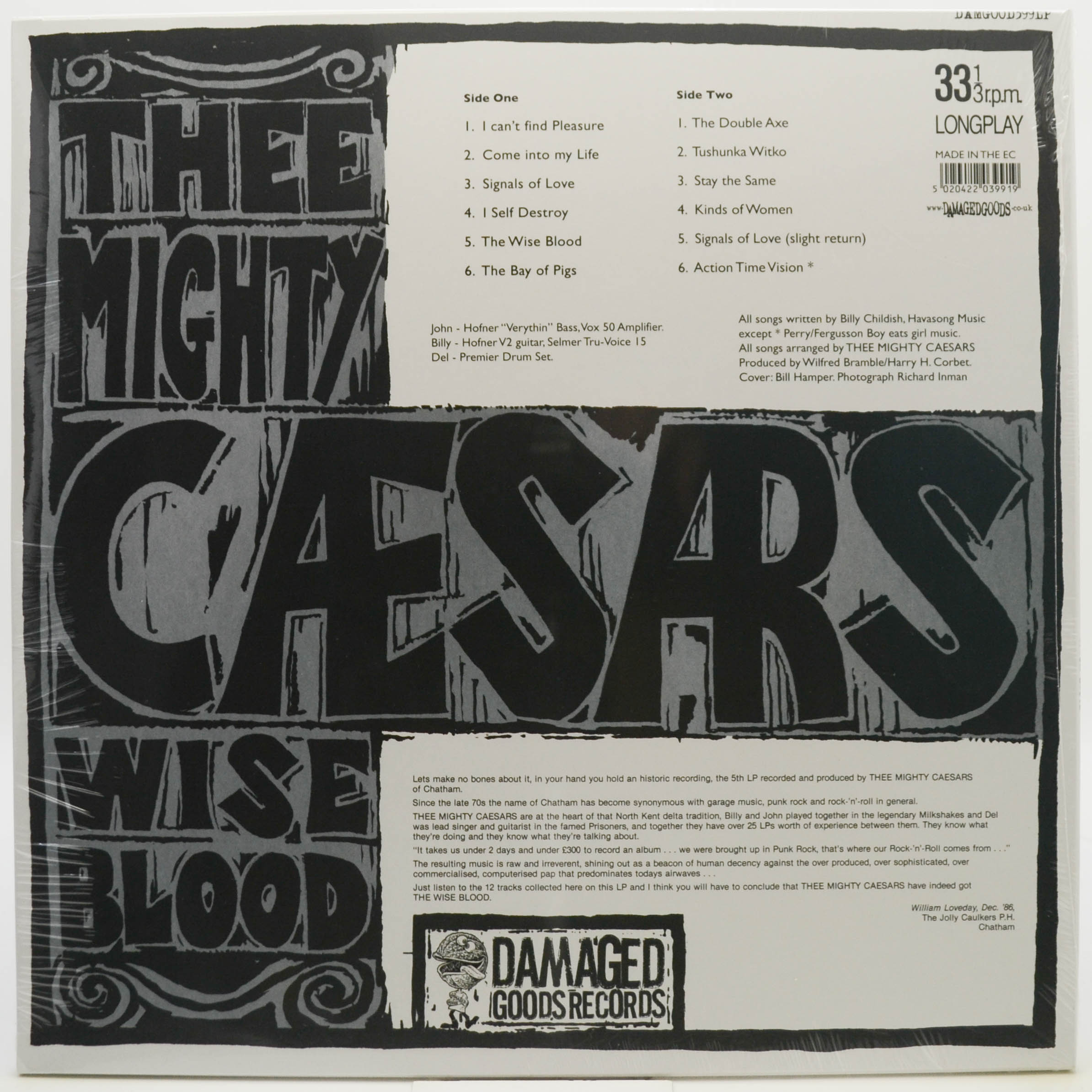 Виниловая пластинка Thee Mighty Caesars — Wiseblood (UK), 1987