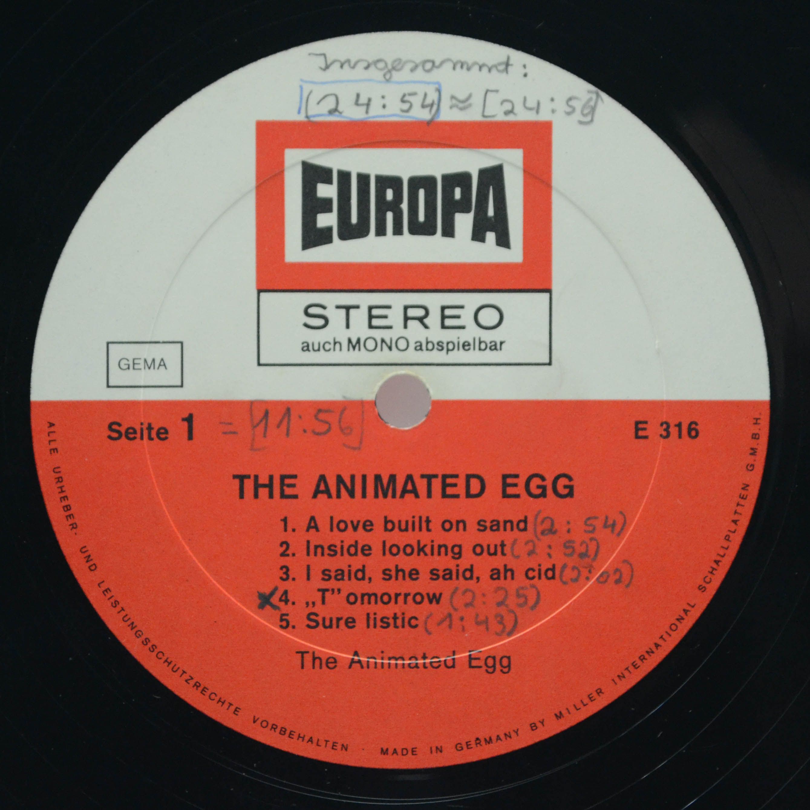 Виниловая пластинка Animated Egg — The Animated Egg, 1969