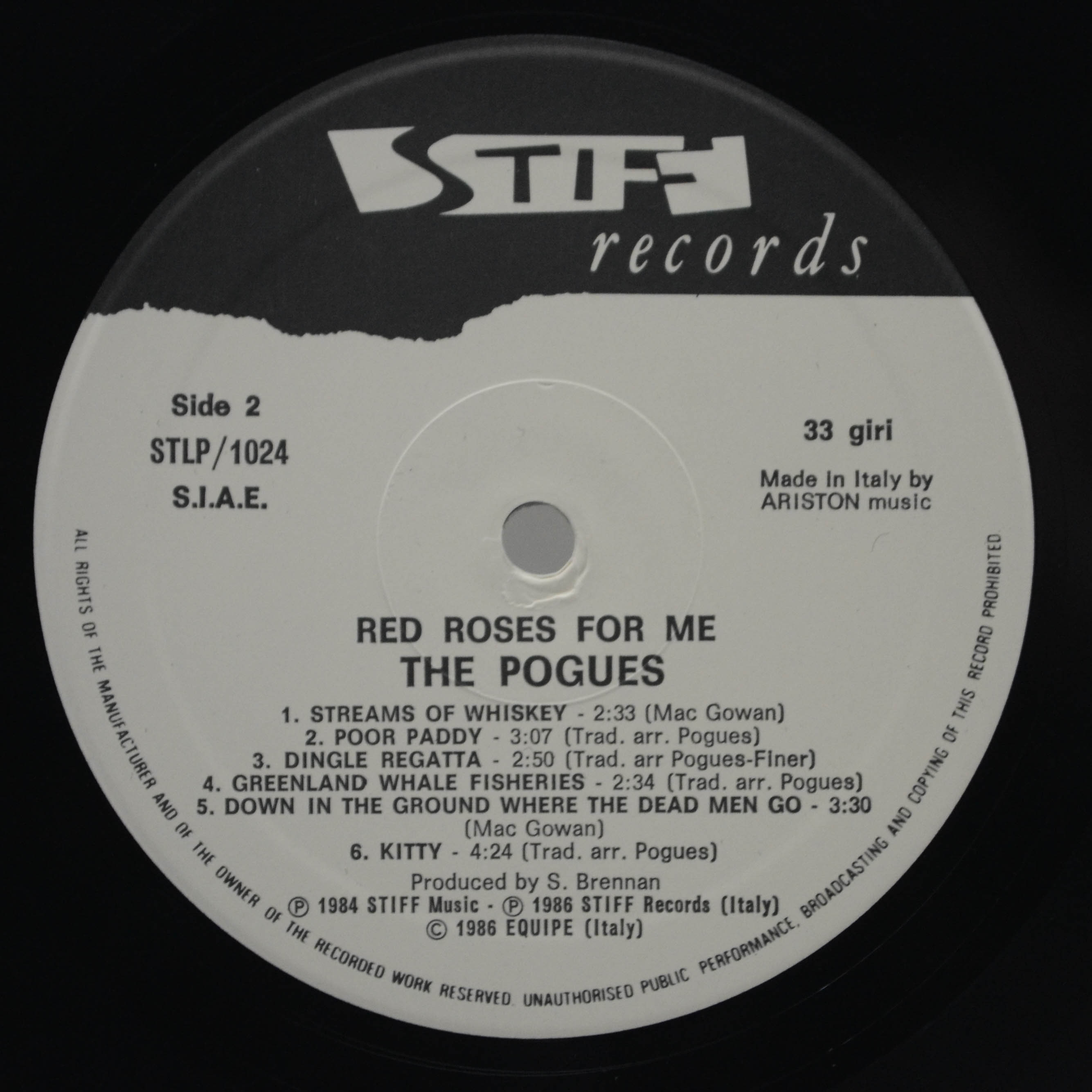Виниловая пластинка Pogues — Red Roses For Me, 1986