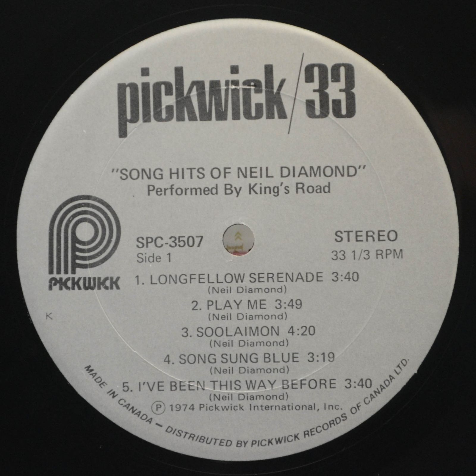 Виниловая пластинка King's Road — Song Hits Of Neil Diamond, 1974