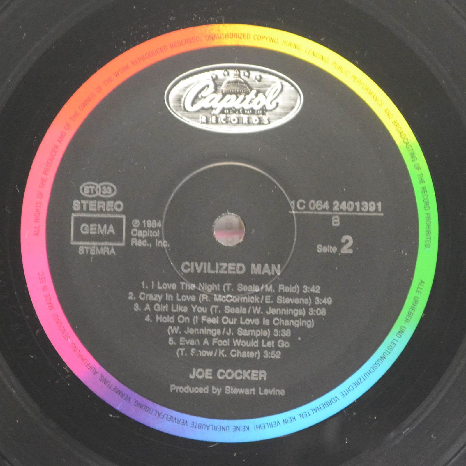 Joe Cocker — Civilized Man, 1984