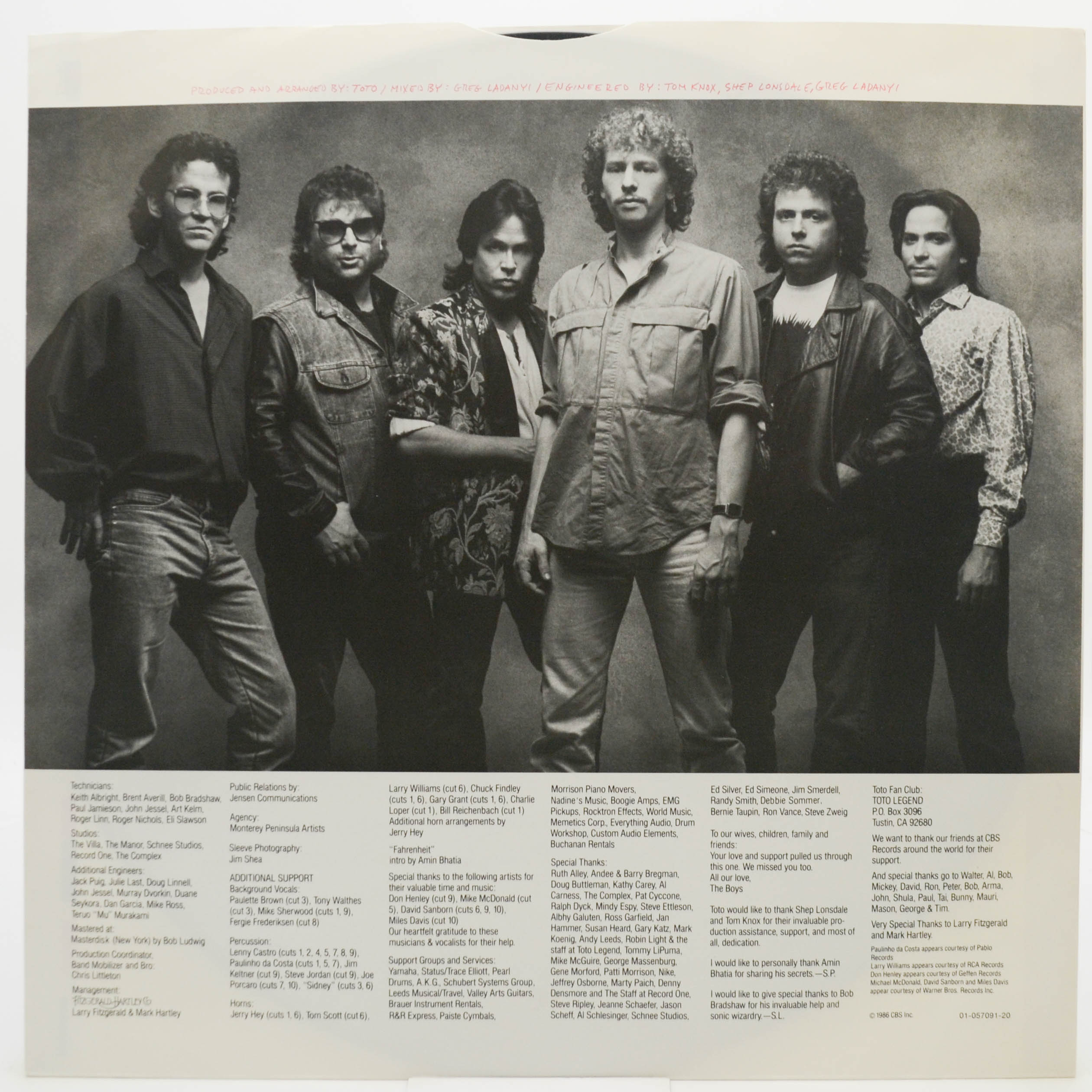 Toto — Fahrenheit, 1986