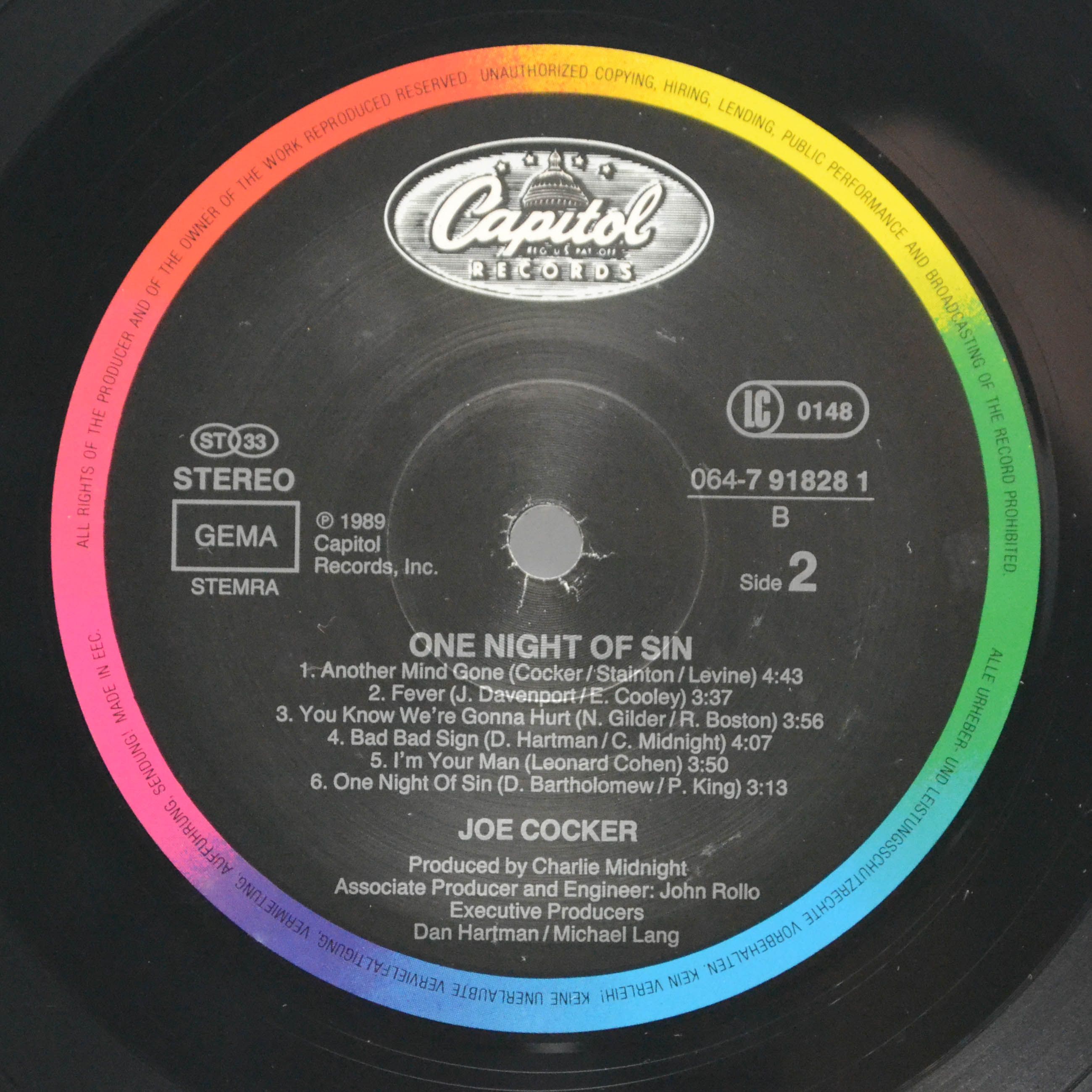 Joe Cocker — One Night Of Sin, 1989