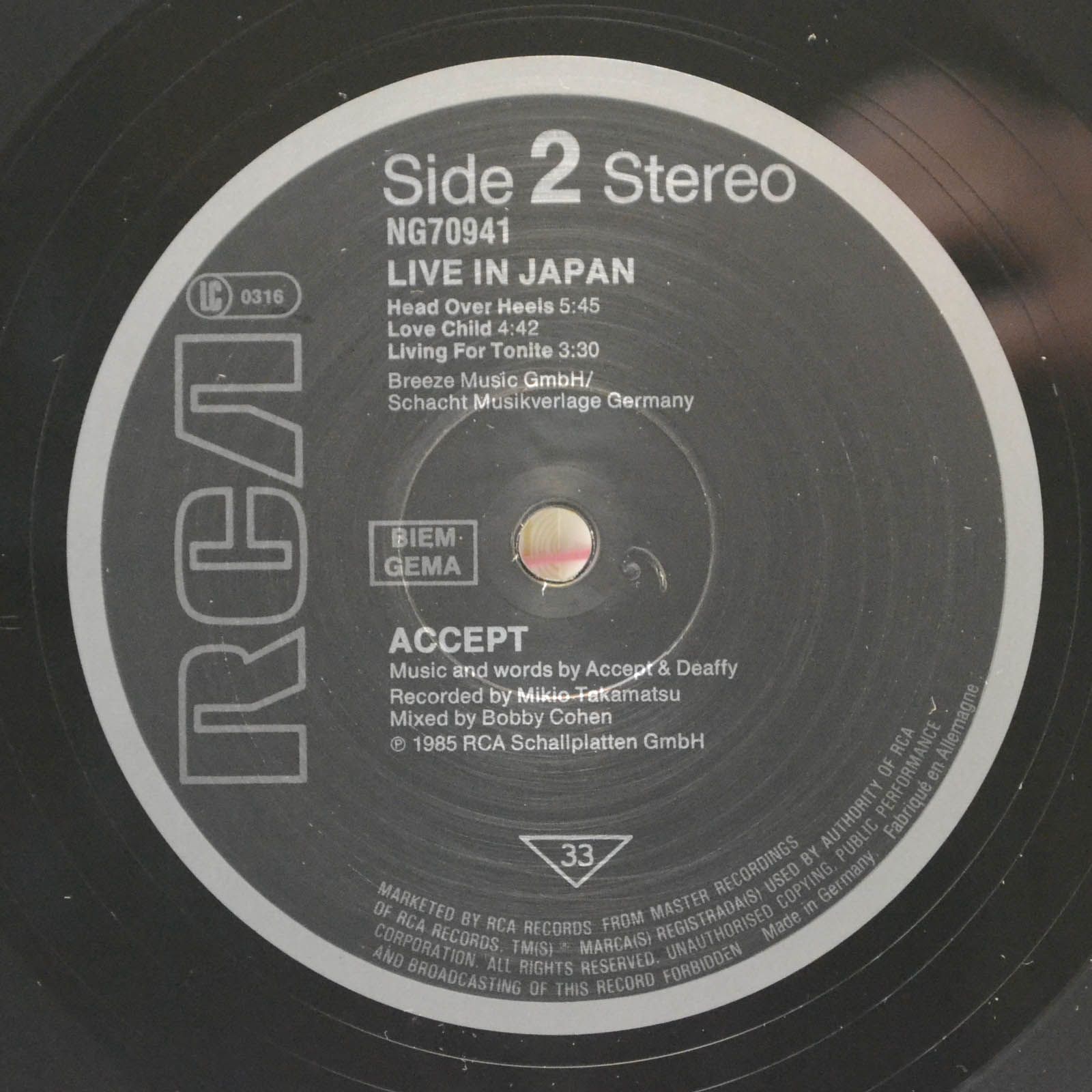 Accept — Kaizoku-Ban, 1985