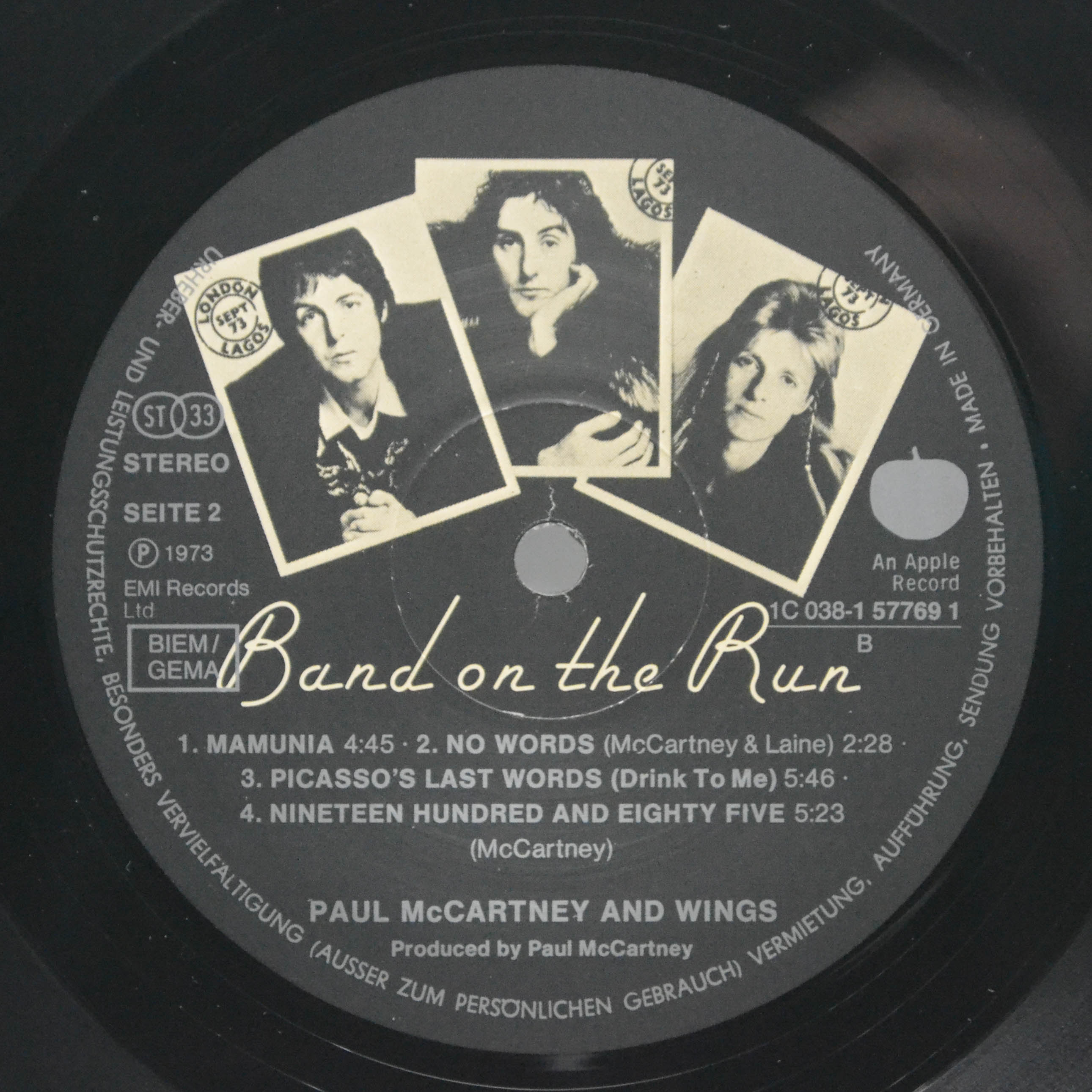 Paul McCartney & Wings — Band On The Run (poster), 1973