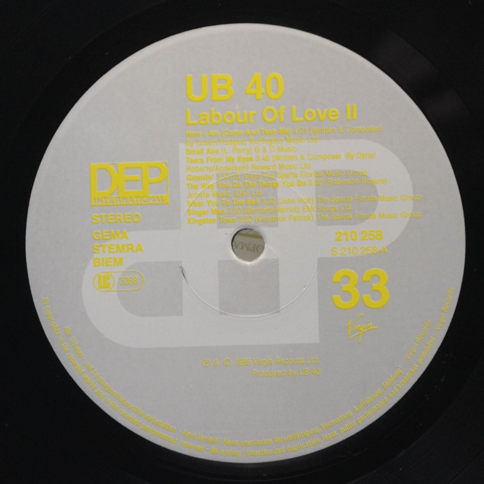 Виниловая пластинка UB40 — Labour Of Love II, 1989