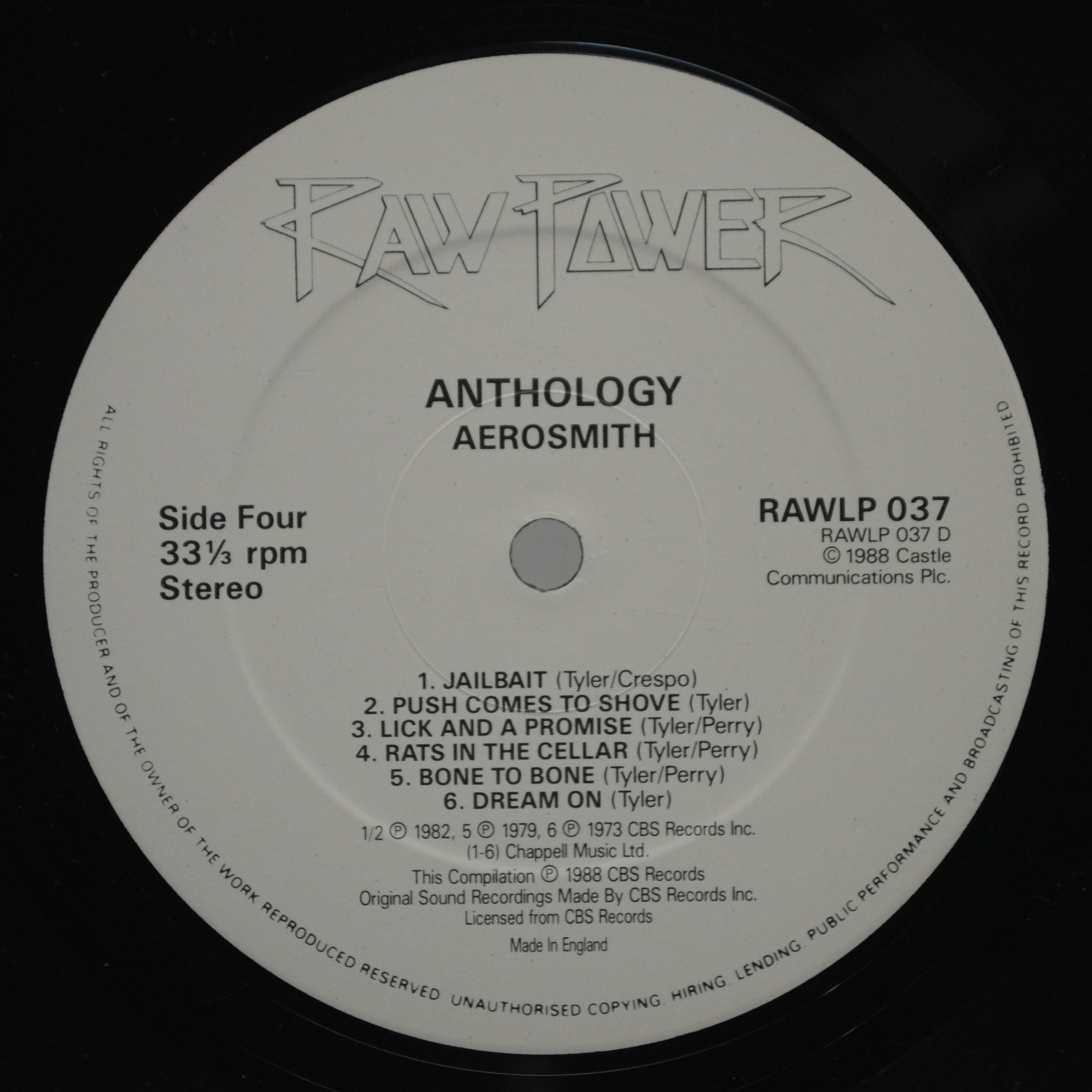 Aerosmith — Anthology (2LP, UK), 1988