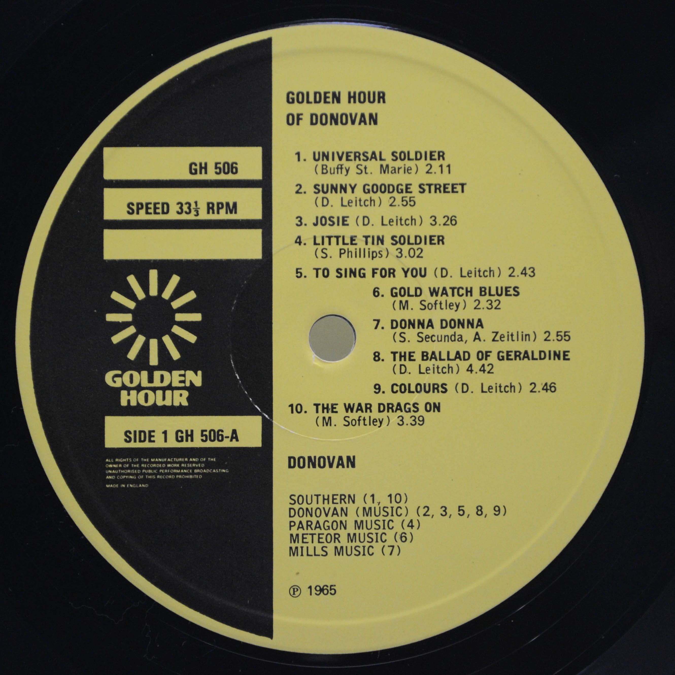 Виниловая пластинка Donovan — Golden Hour Of Donovan, 1971