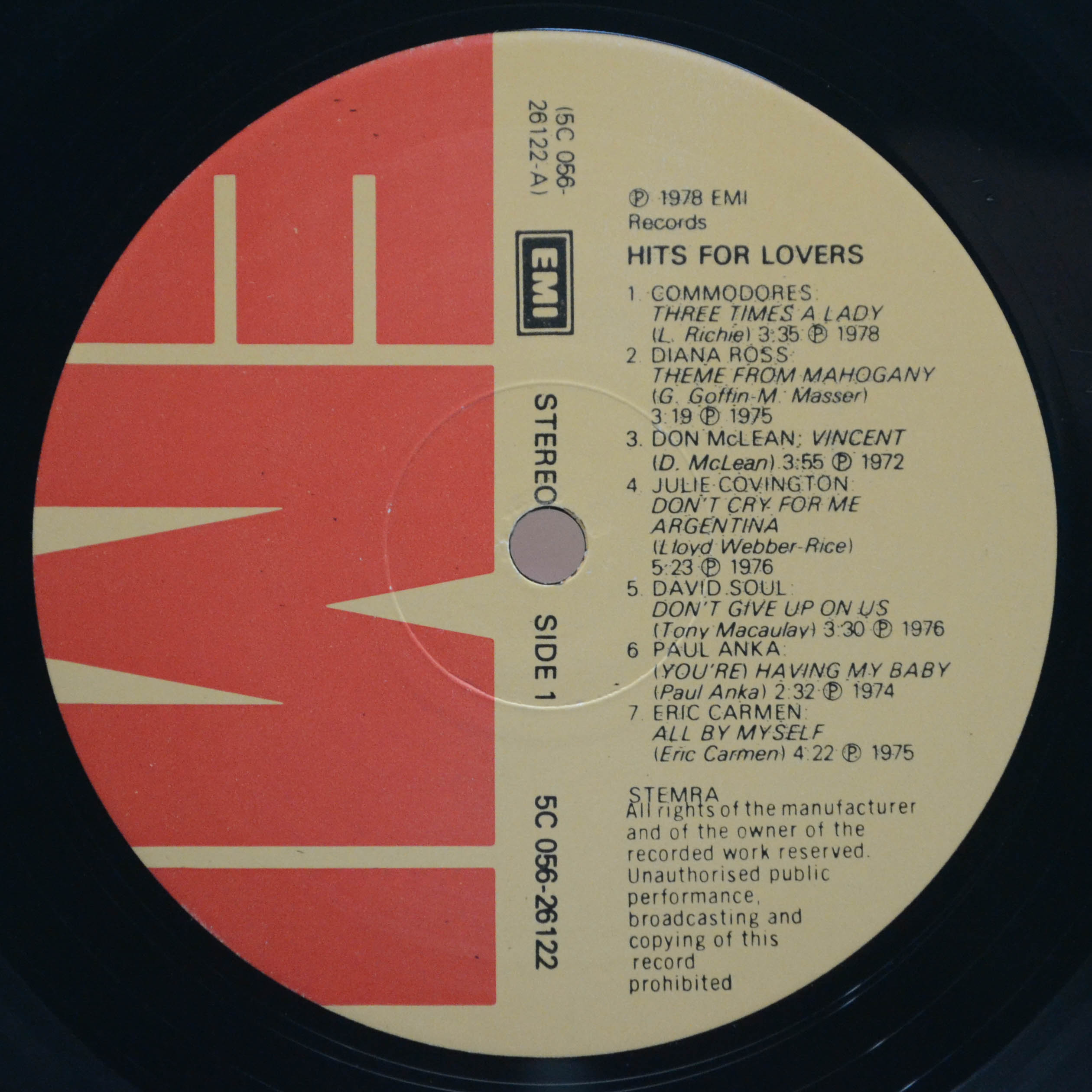 Various — Hits For Lovers, 1978