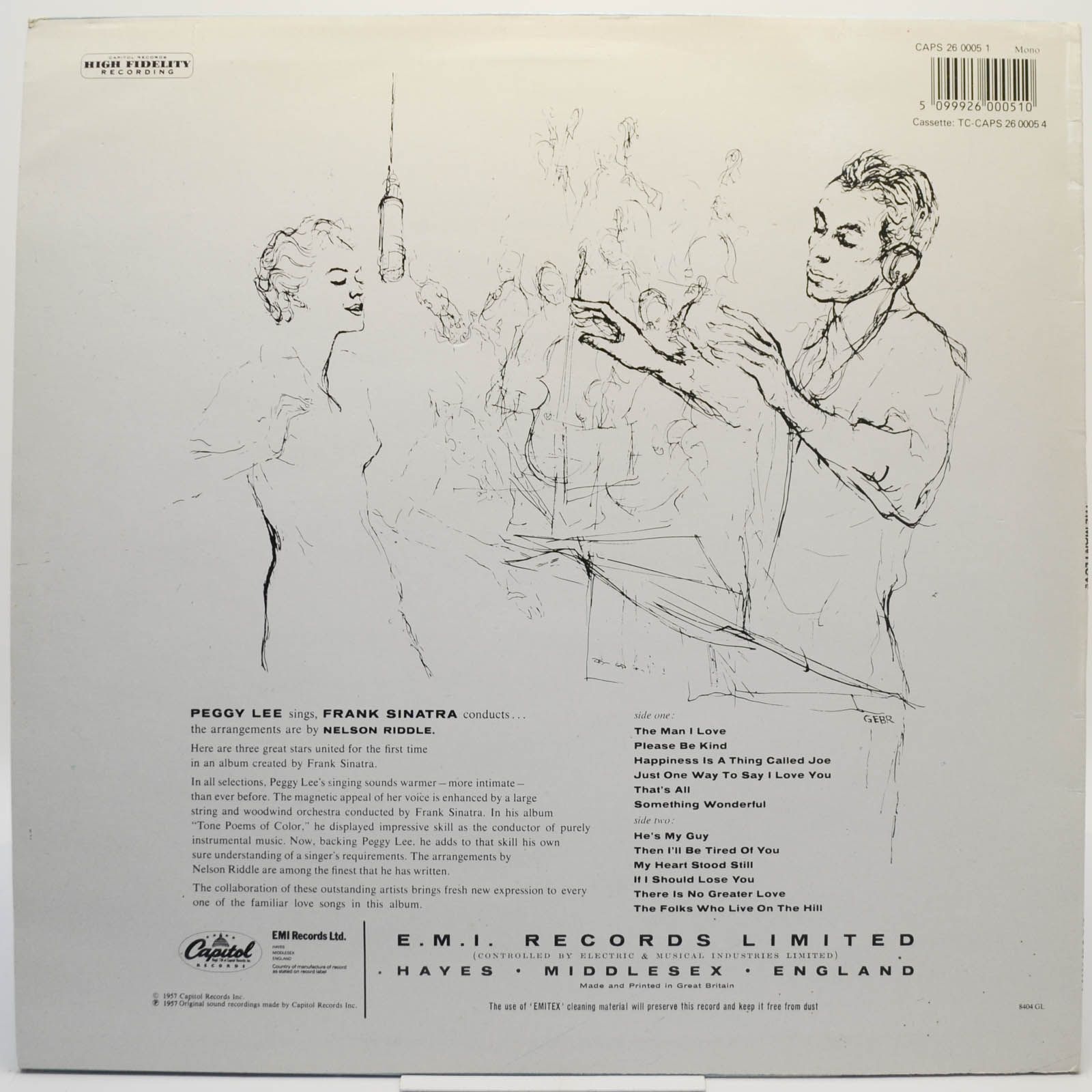 Виниловая пластинка Peggy Lee — The Man I Love (UK), 1984