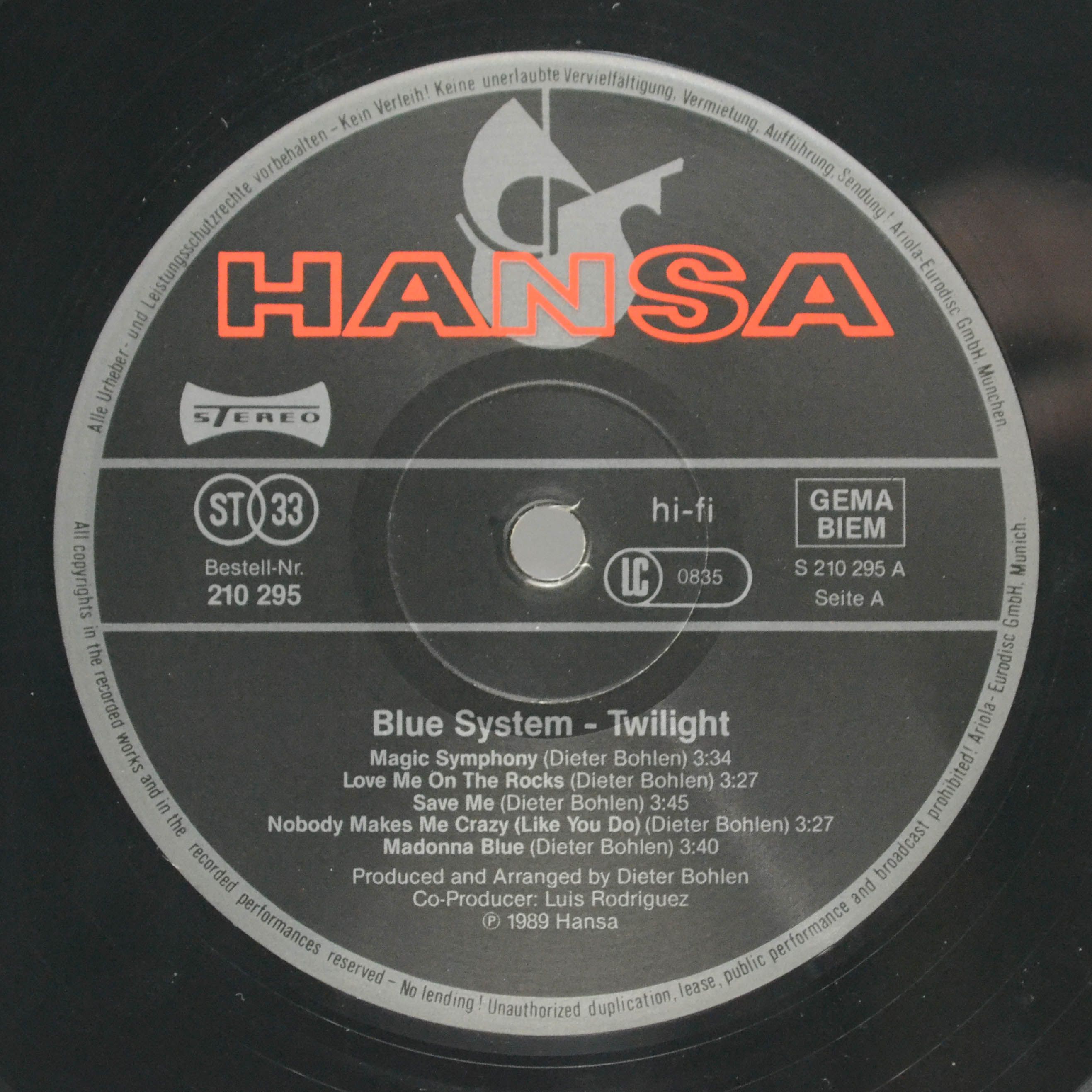 Blue System — Twilight, 1989