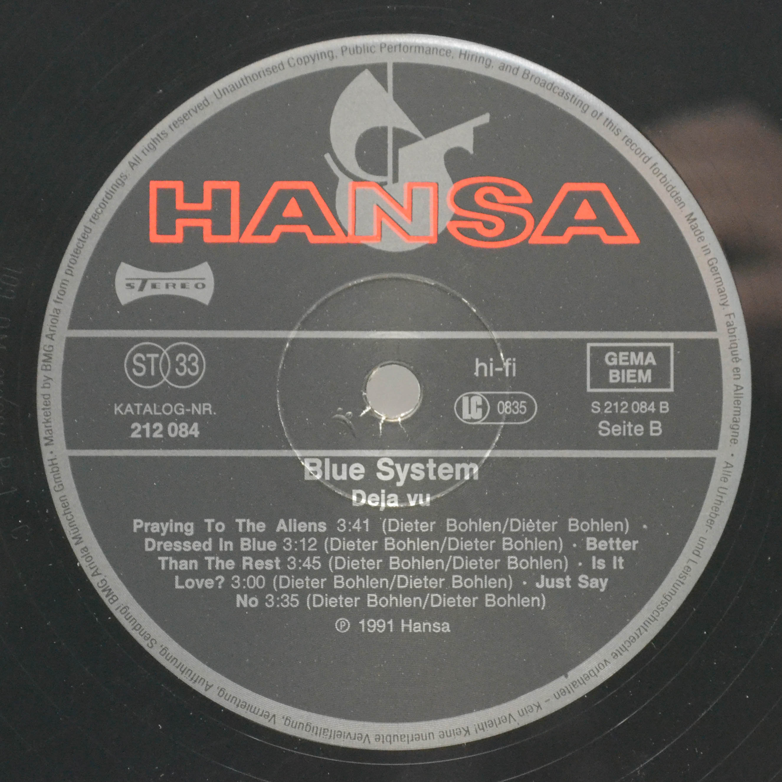 Blue System — Déjà Vu, 1991