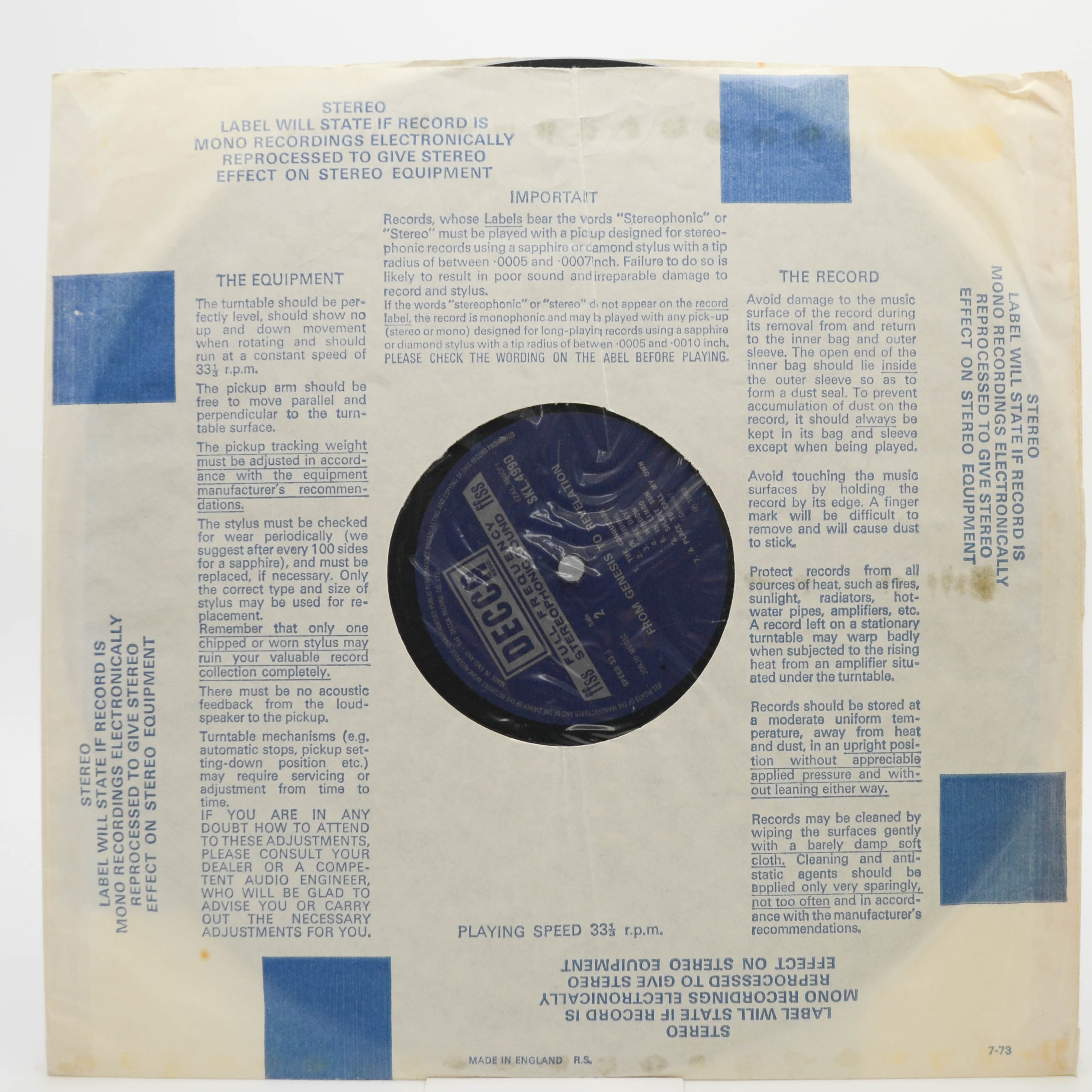 Genesis — From Genesis To Revelation (UK), 1969