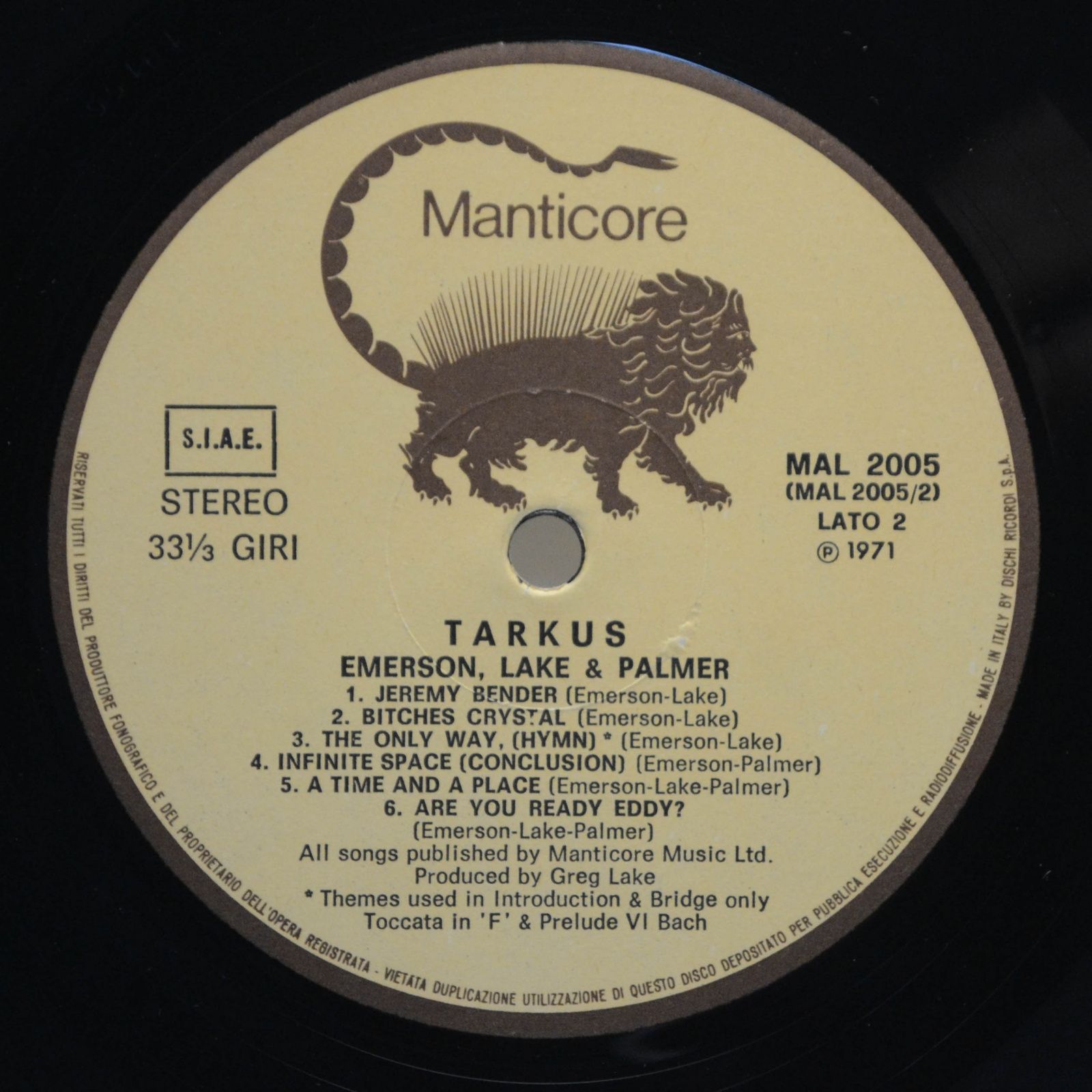 Виниловая пластинка Emerson, Lake & Palmer — Tarkus, 1971