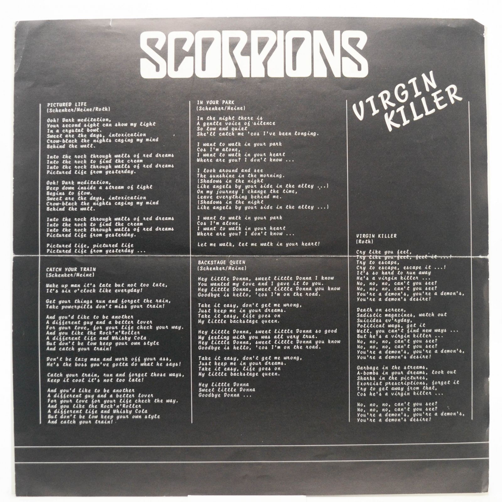 Виниловая пластинка Scorpions — Virgin Killer (Germany), 1976
