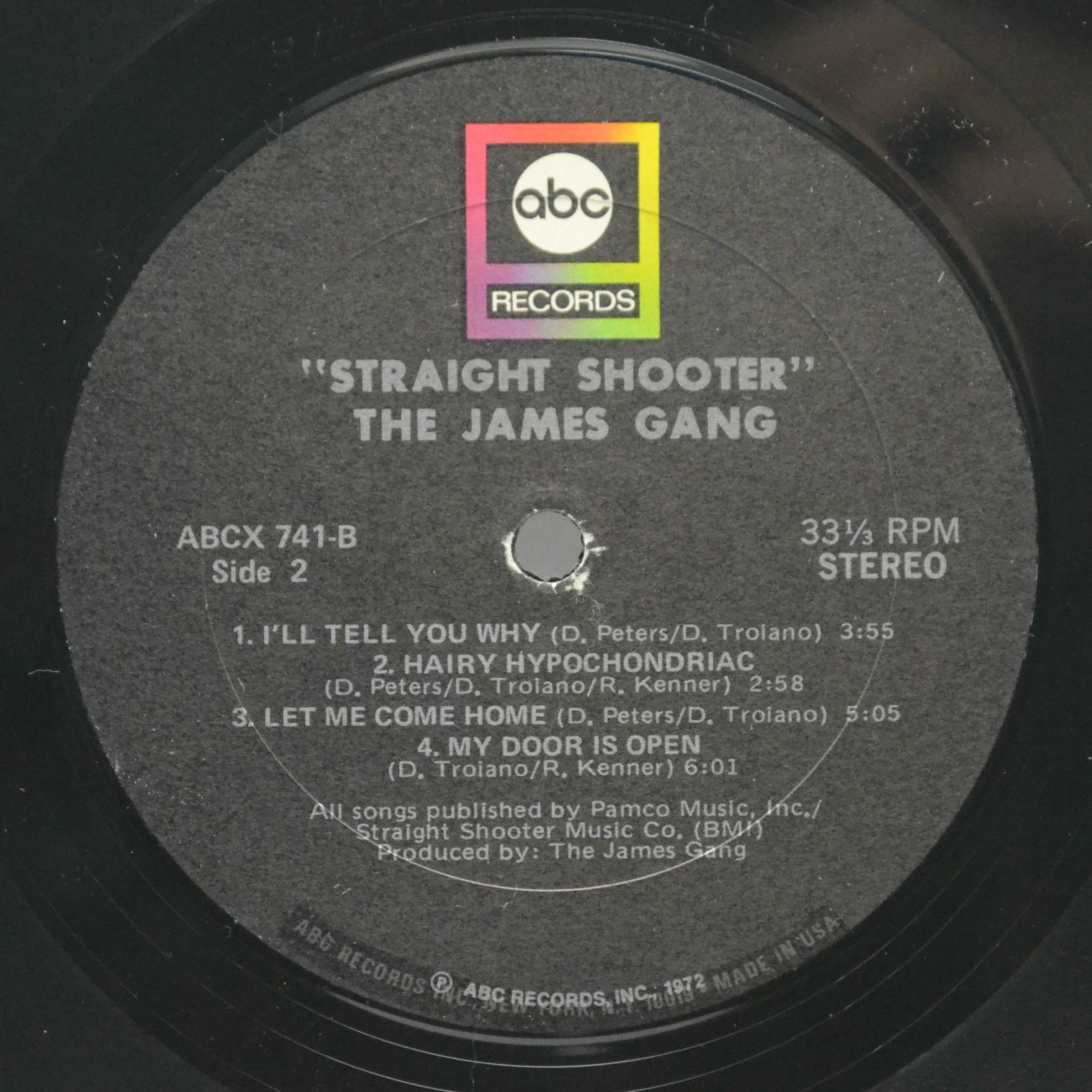 Виниловая пластинка James Gang — Straight Shooter (1-st, USA), 1972