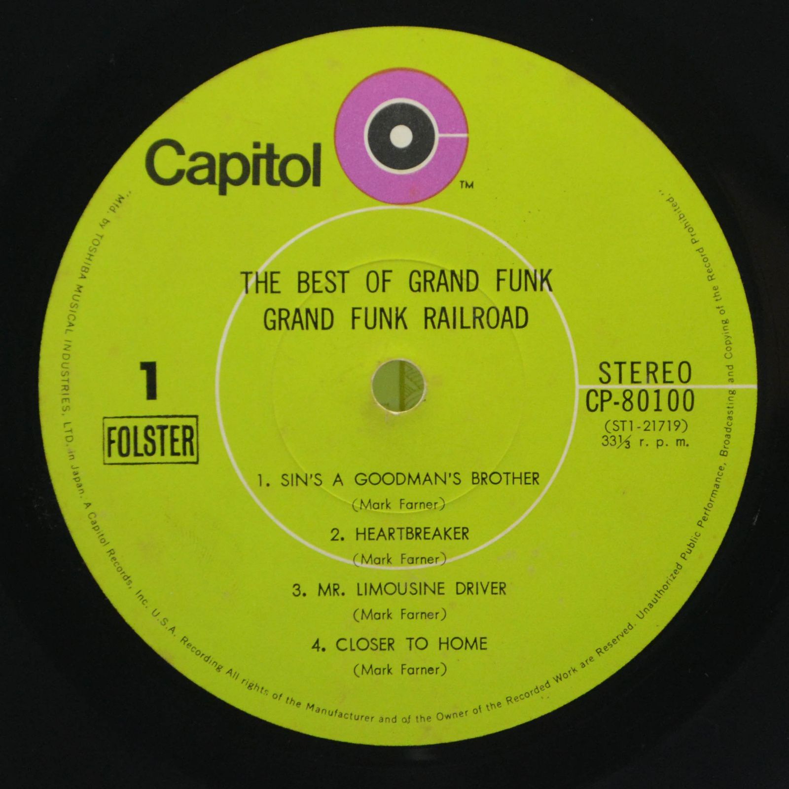 Виниловая пластинка Grand Funk — The Best Of Grand Funk, 1970