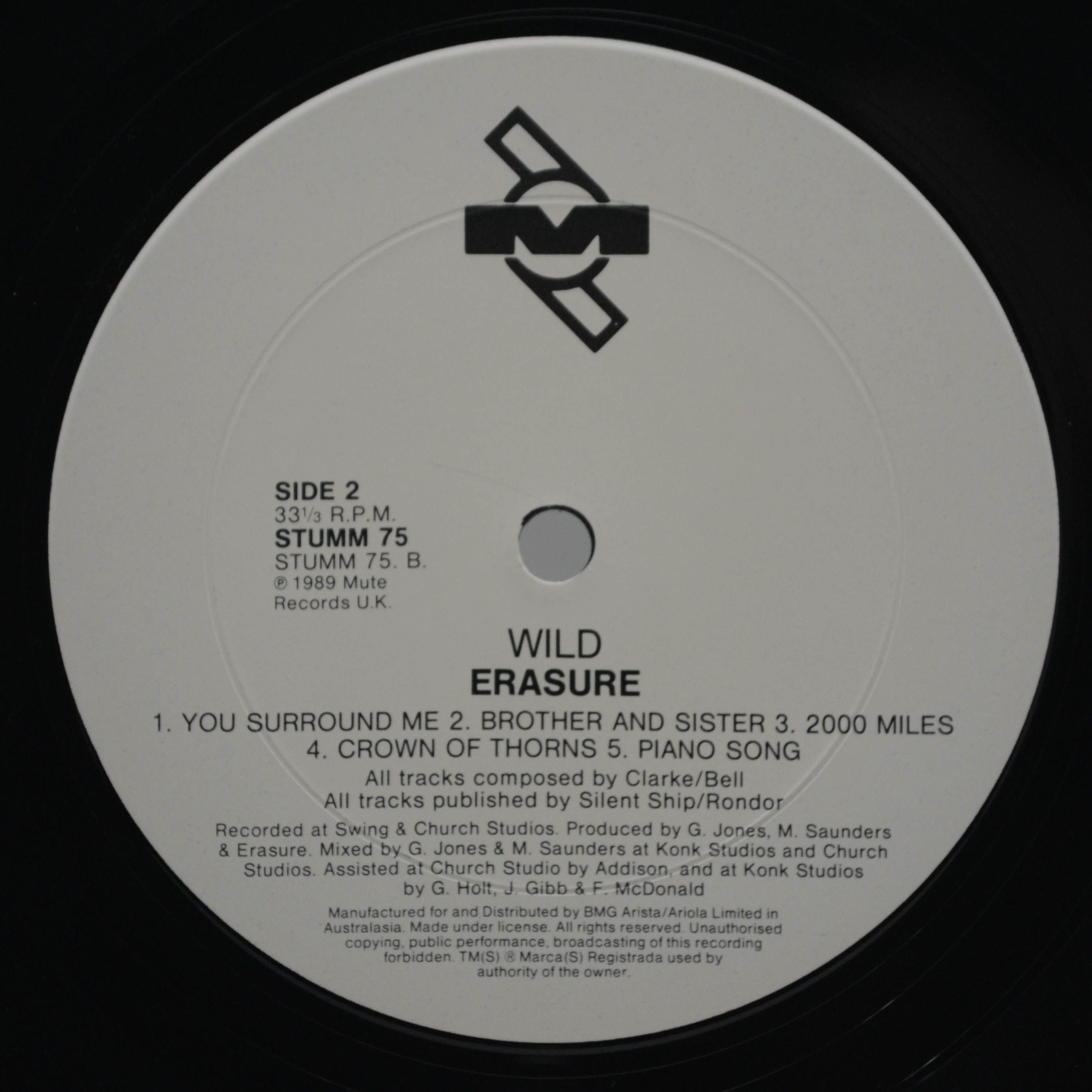 Erasure — Wild (1-st, UK), 1989