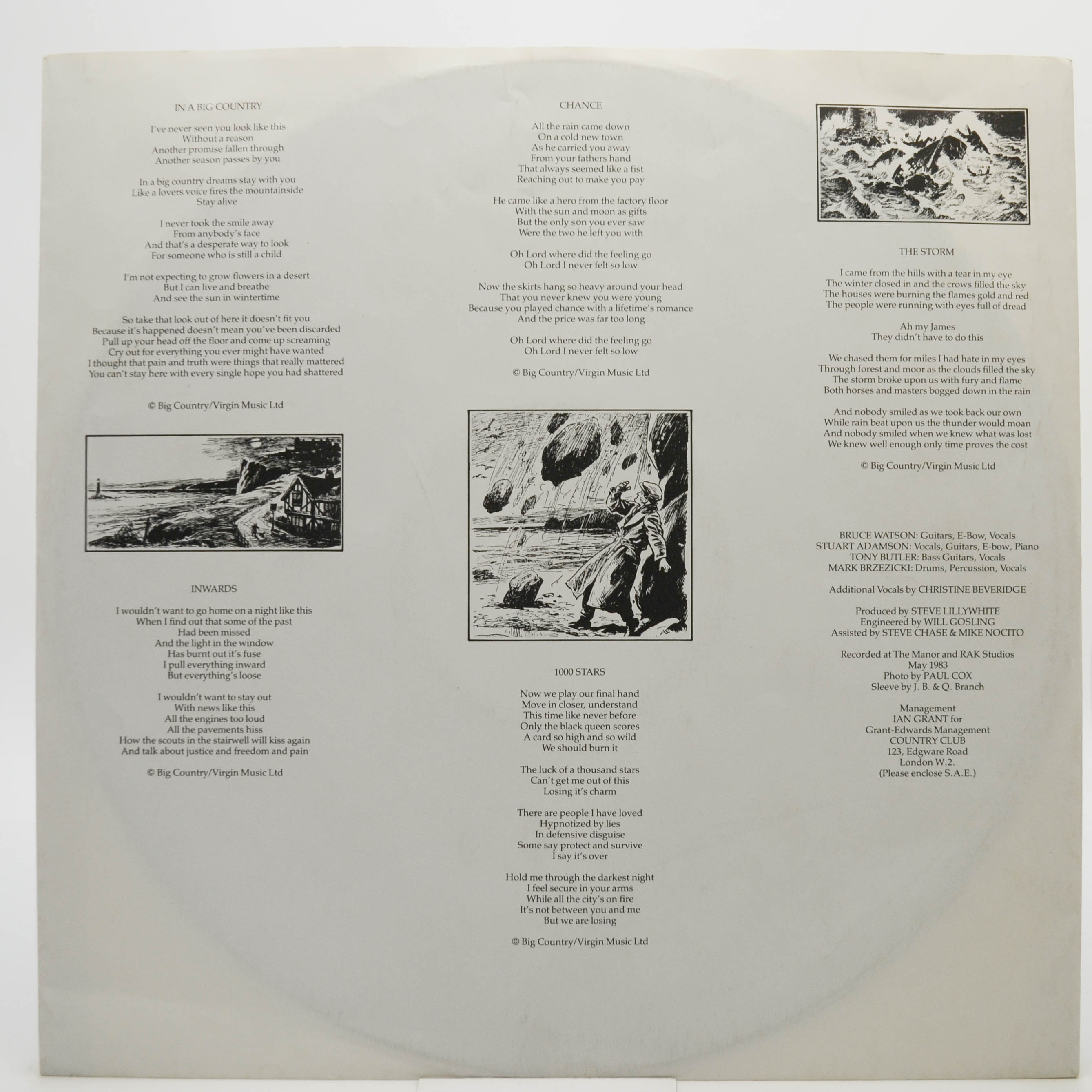 Виниловая пластинка Big Country — The Crossing (1-st, UK), 1984
