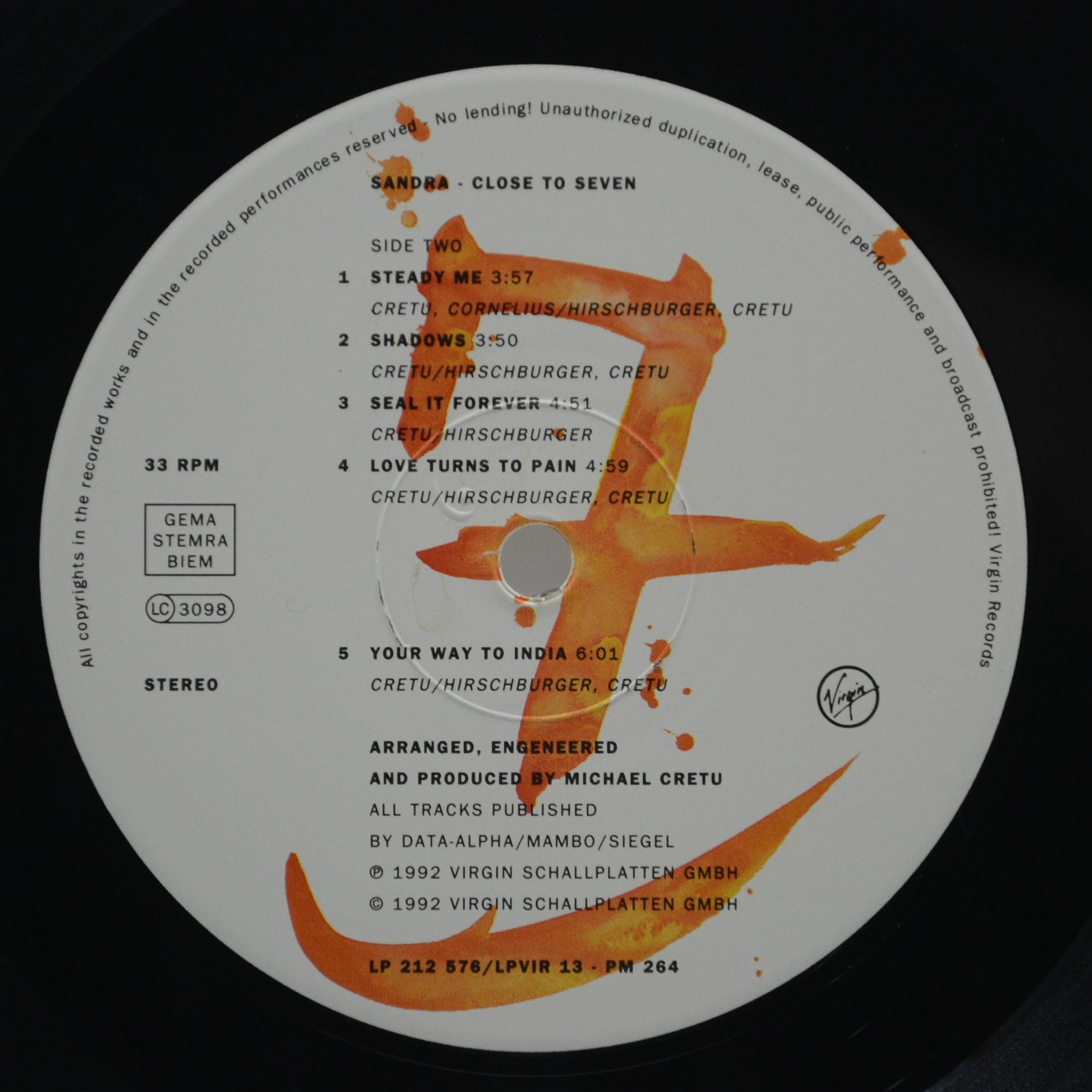 Sandra — Close To Seven, 1992