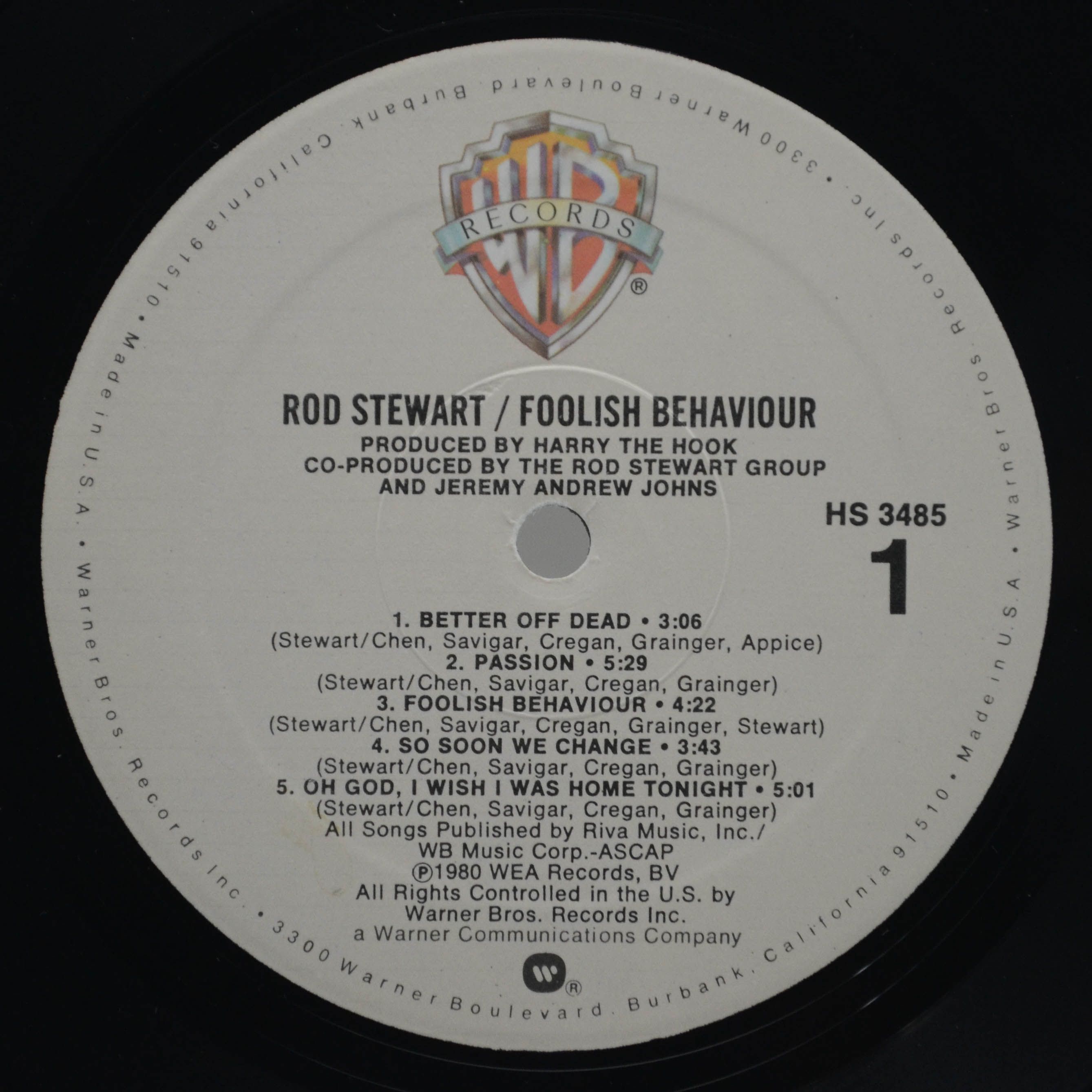 Rod Stewart — Foolish Behaviour (USA), 1980