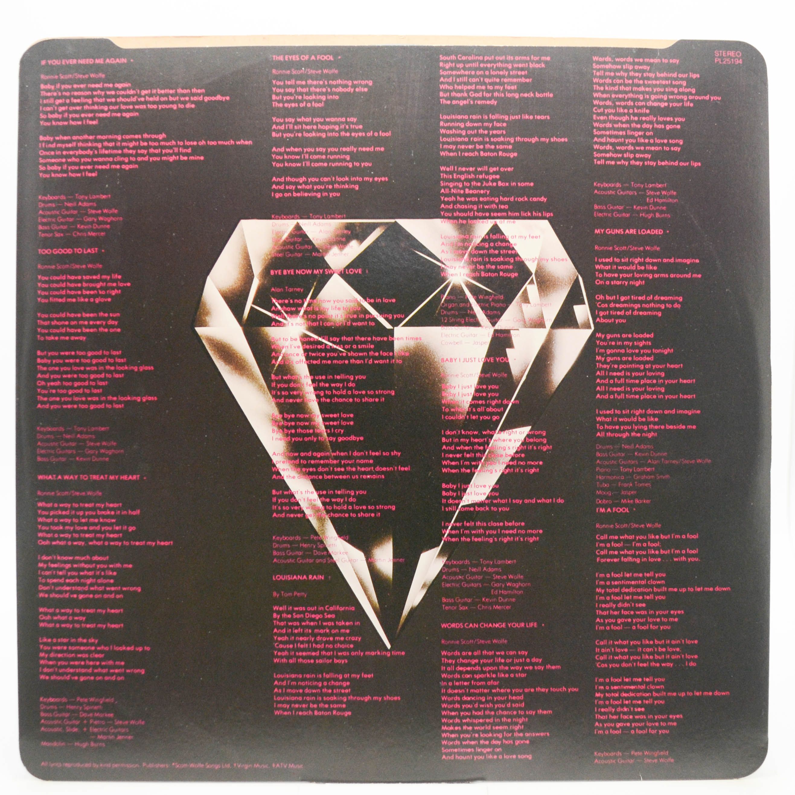 Виниловая пластинка Bonnie Tyler — Diamond Cut (1-st, UK), 1979