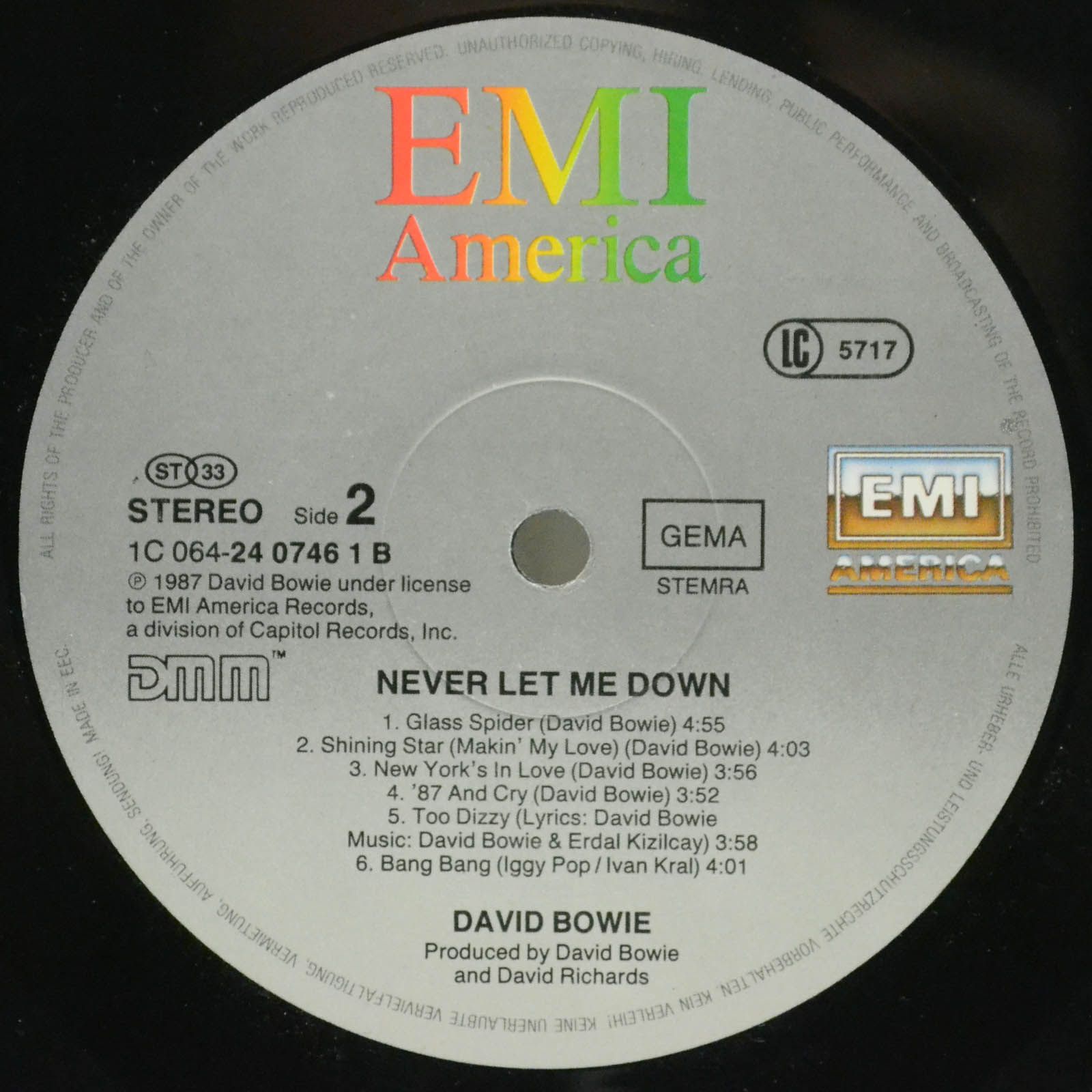 David Bowie — Never Let Me Down, 1987