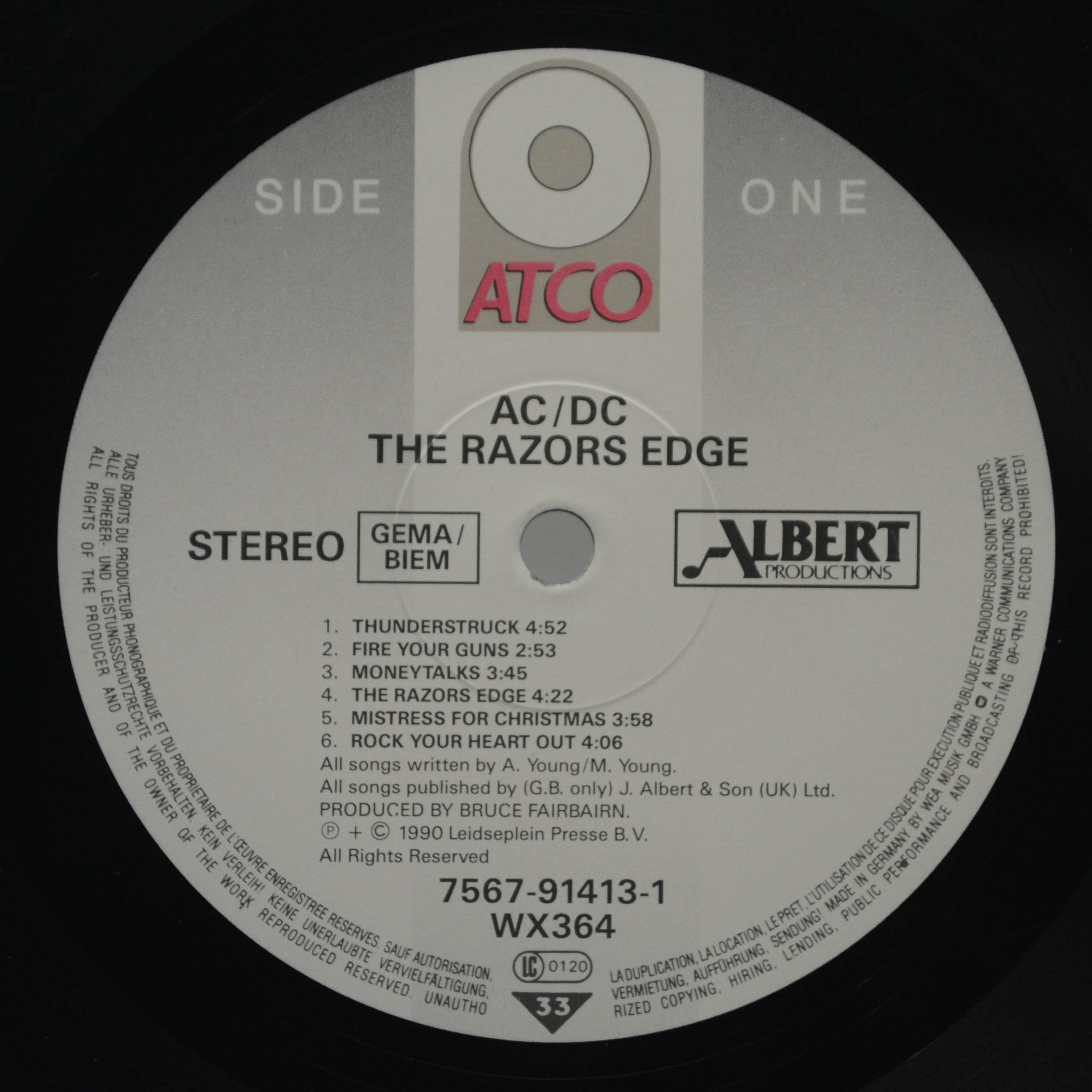 Виниловая пластинка AC/DC — The Razors Edge, 1990