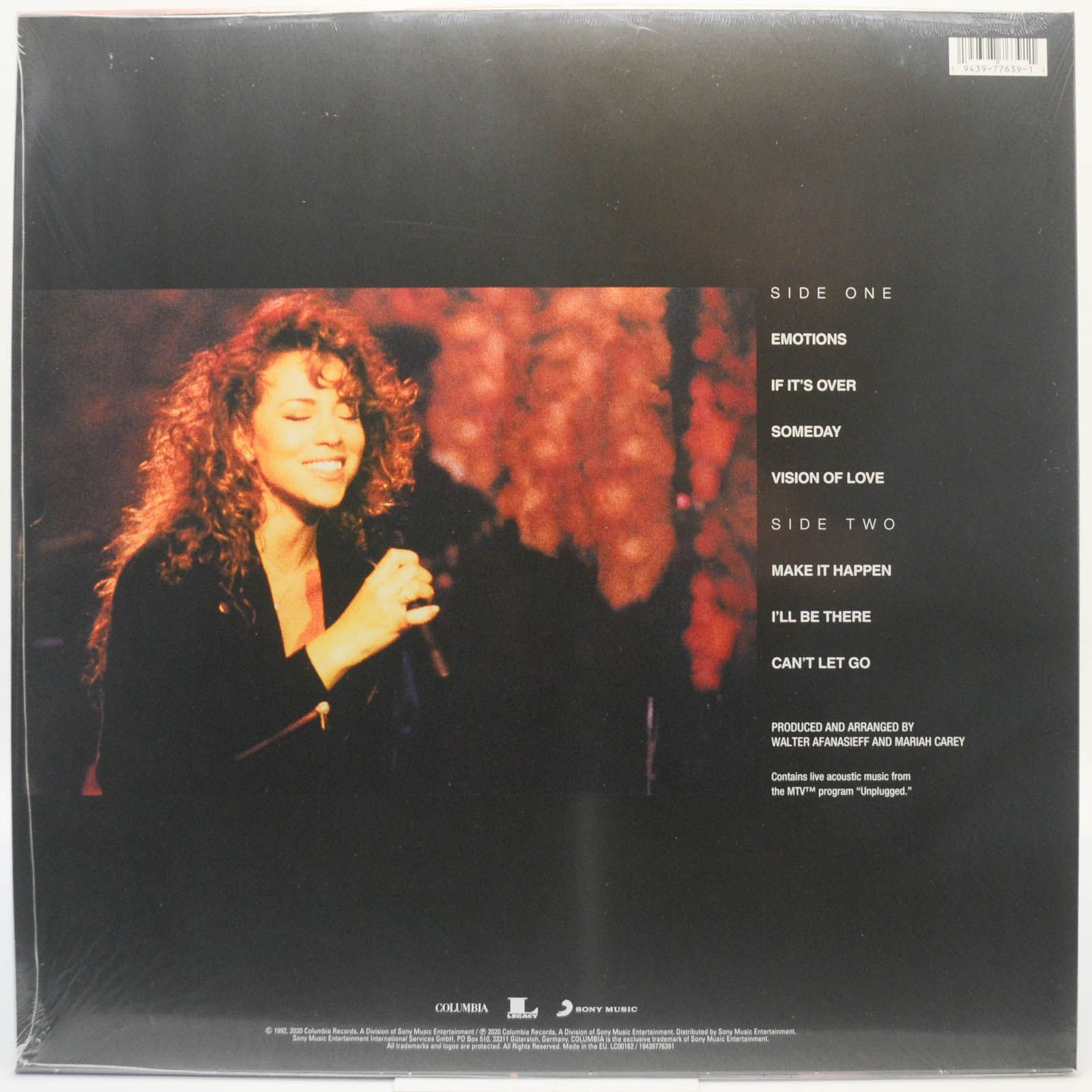 Виниловая пластинка Mariah Carey — MTV Unplugged EP, 1992