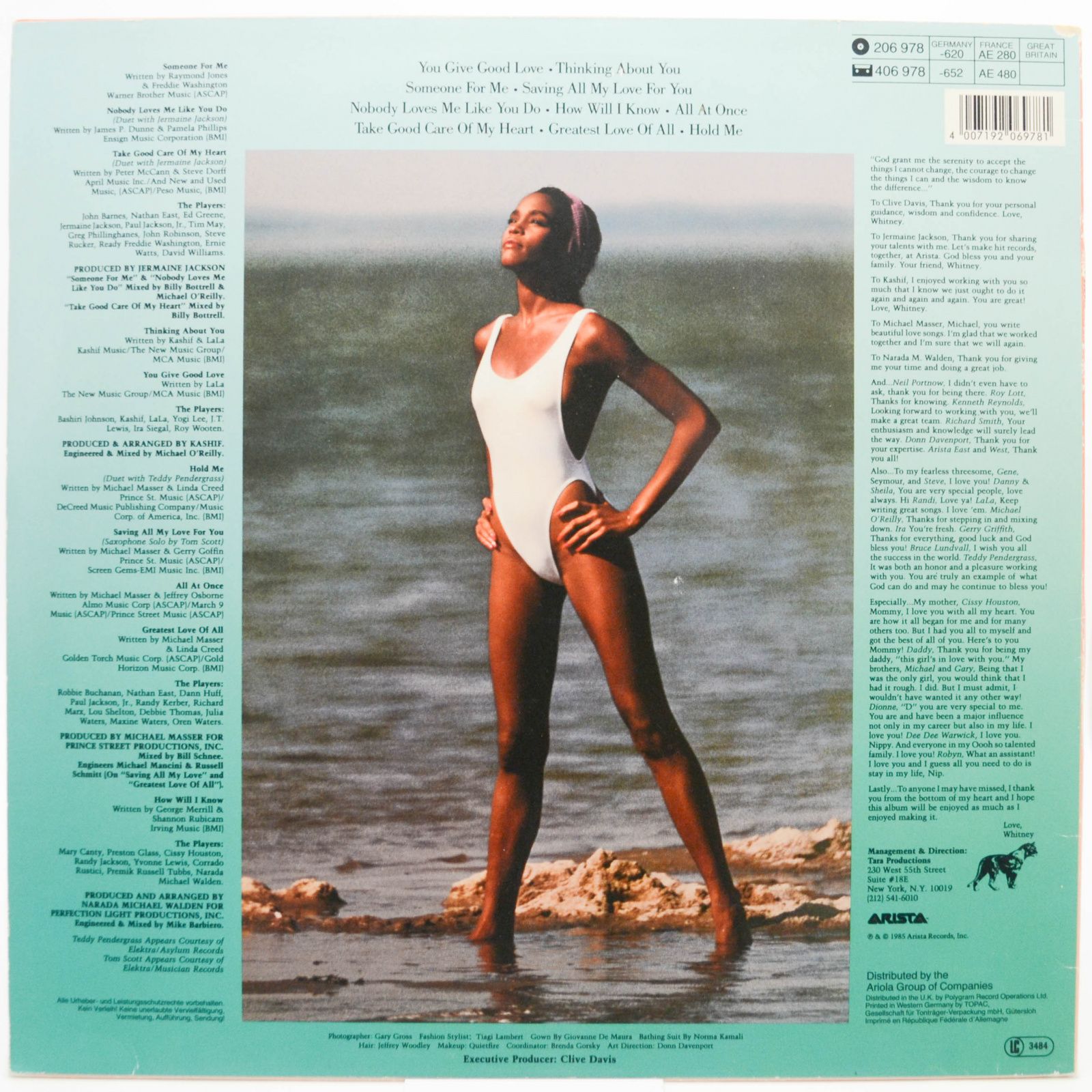 Виниловая пластинка Whitney Houston — Whitney Houston, 1985