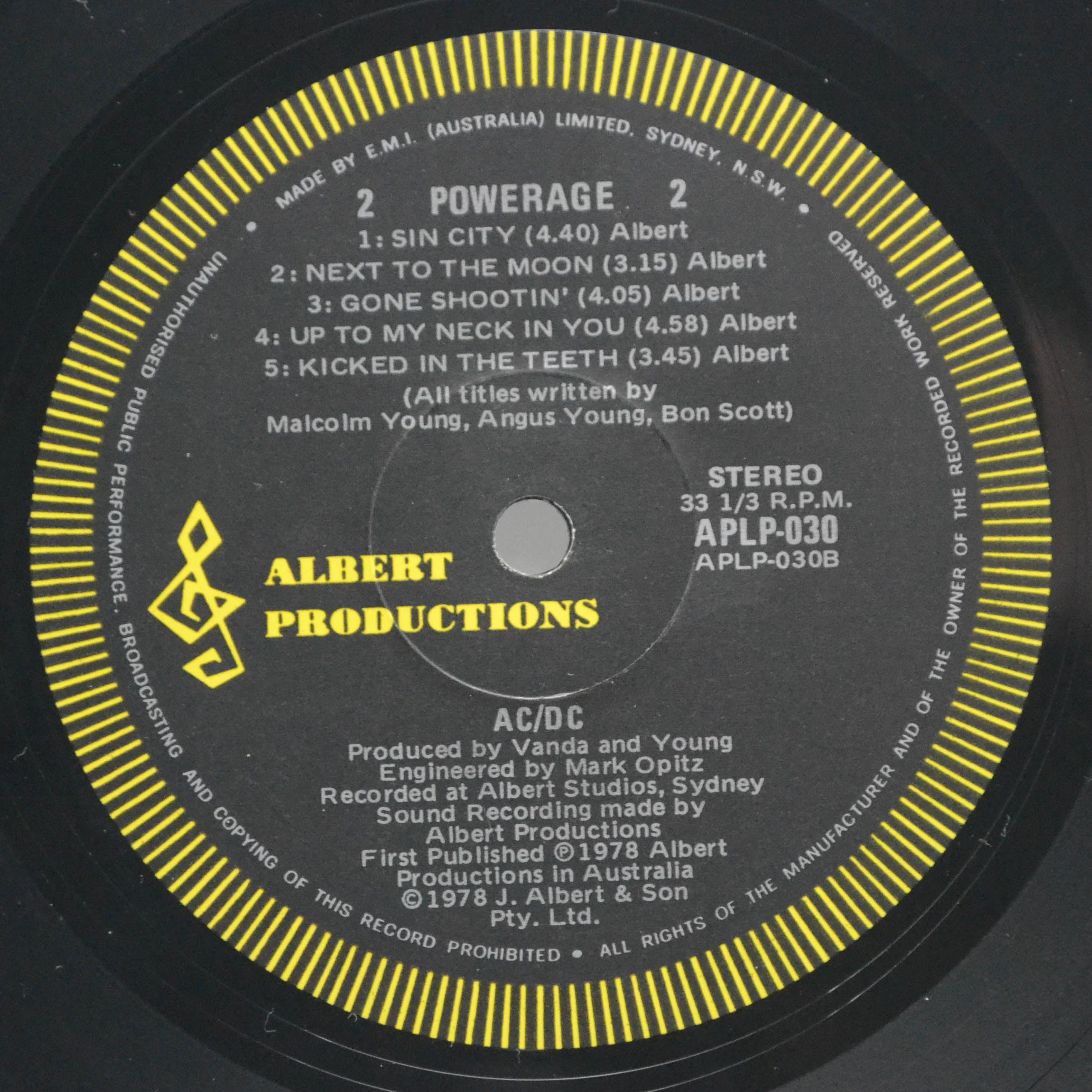 Виниловая пластинка AC/DC — Powerage (Australia), 1979