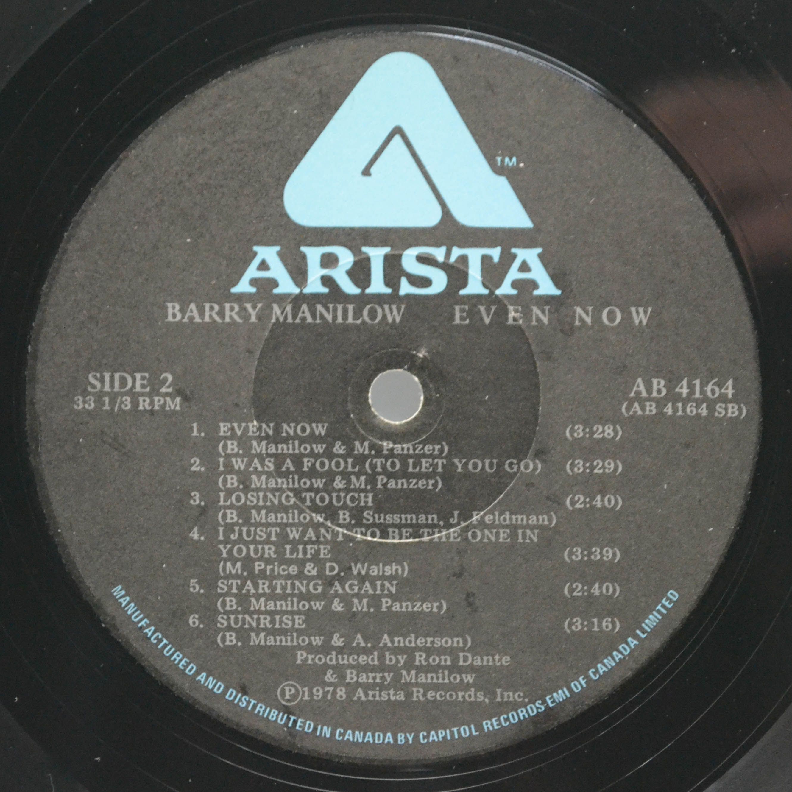 Виниловая пластинка Barry Manilow — Even Now, 1978
