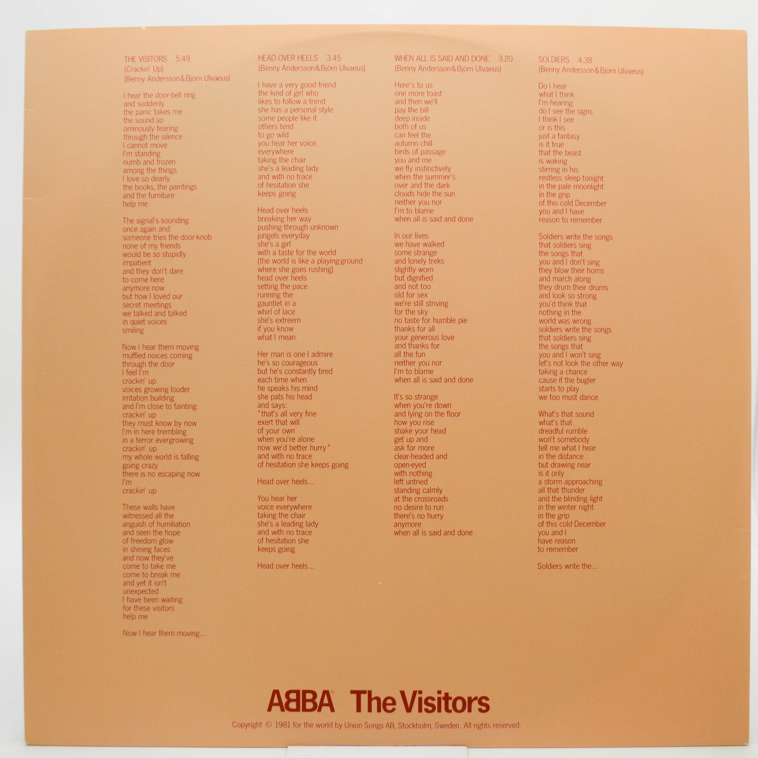ABBA — The Visitors, 1981