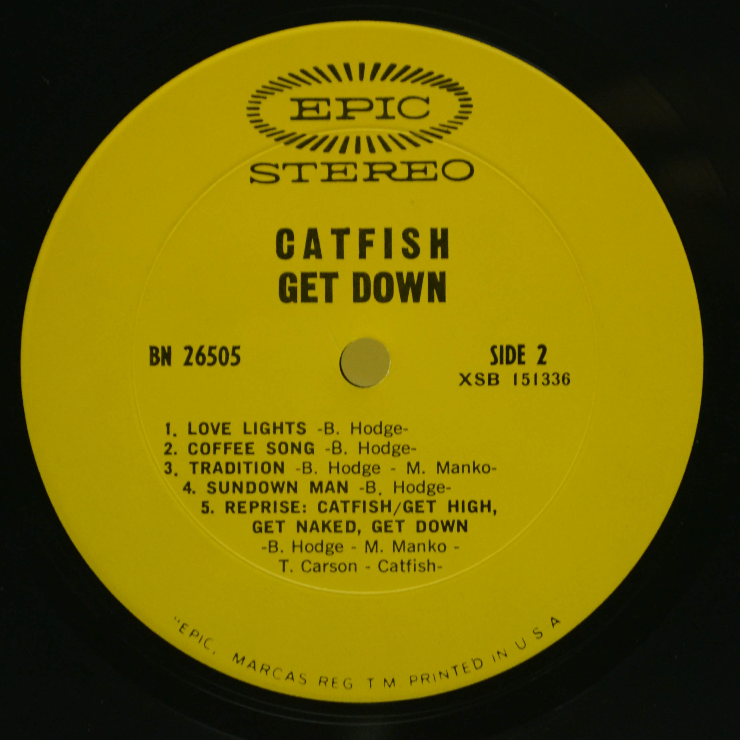 Виниловая пластинка Catfish — Get Down (1-st, USA), 1969