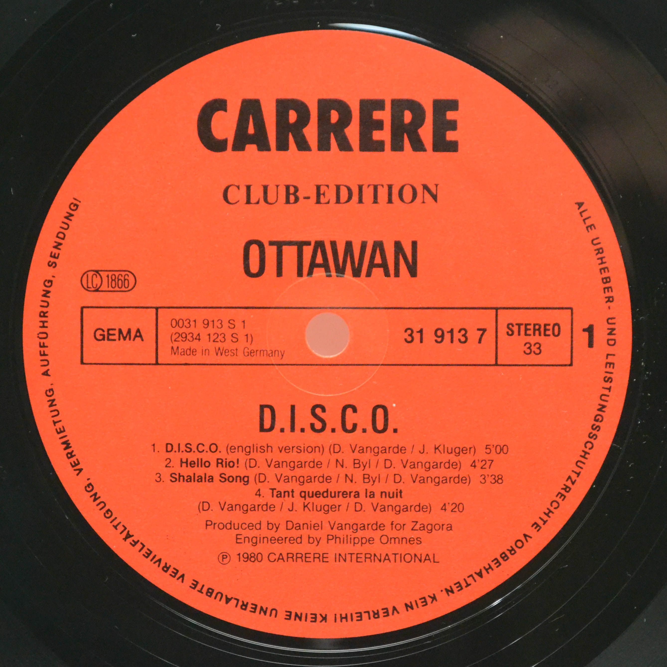 Виниловая пластинка Ottawan — D.I.S.C.O., 1980