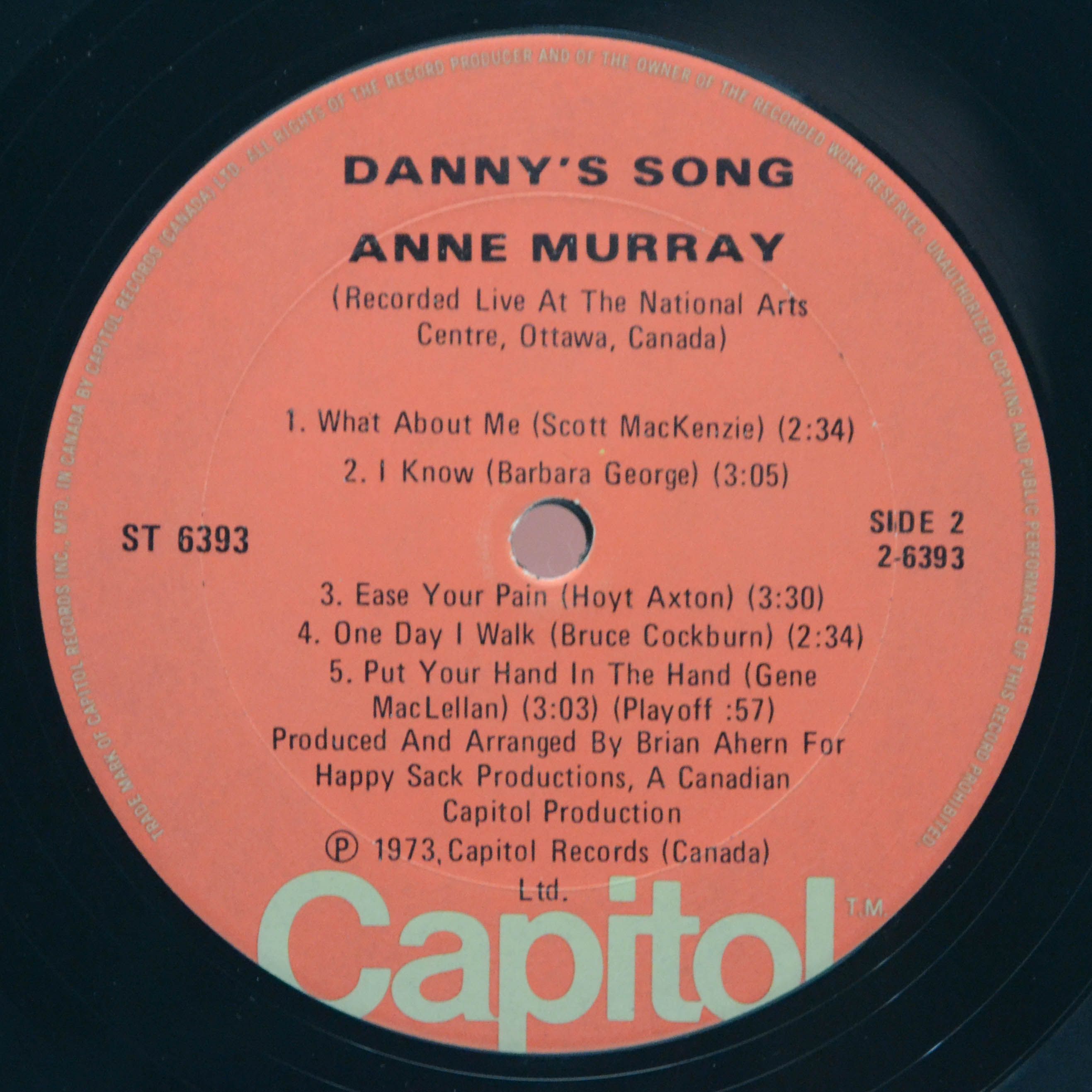 Виниловая пластинка Anne Murray — Danny's Song, 1973
