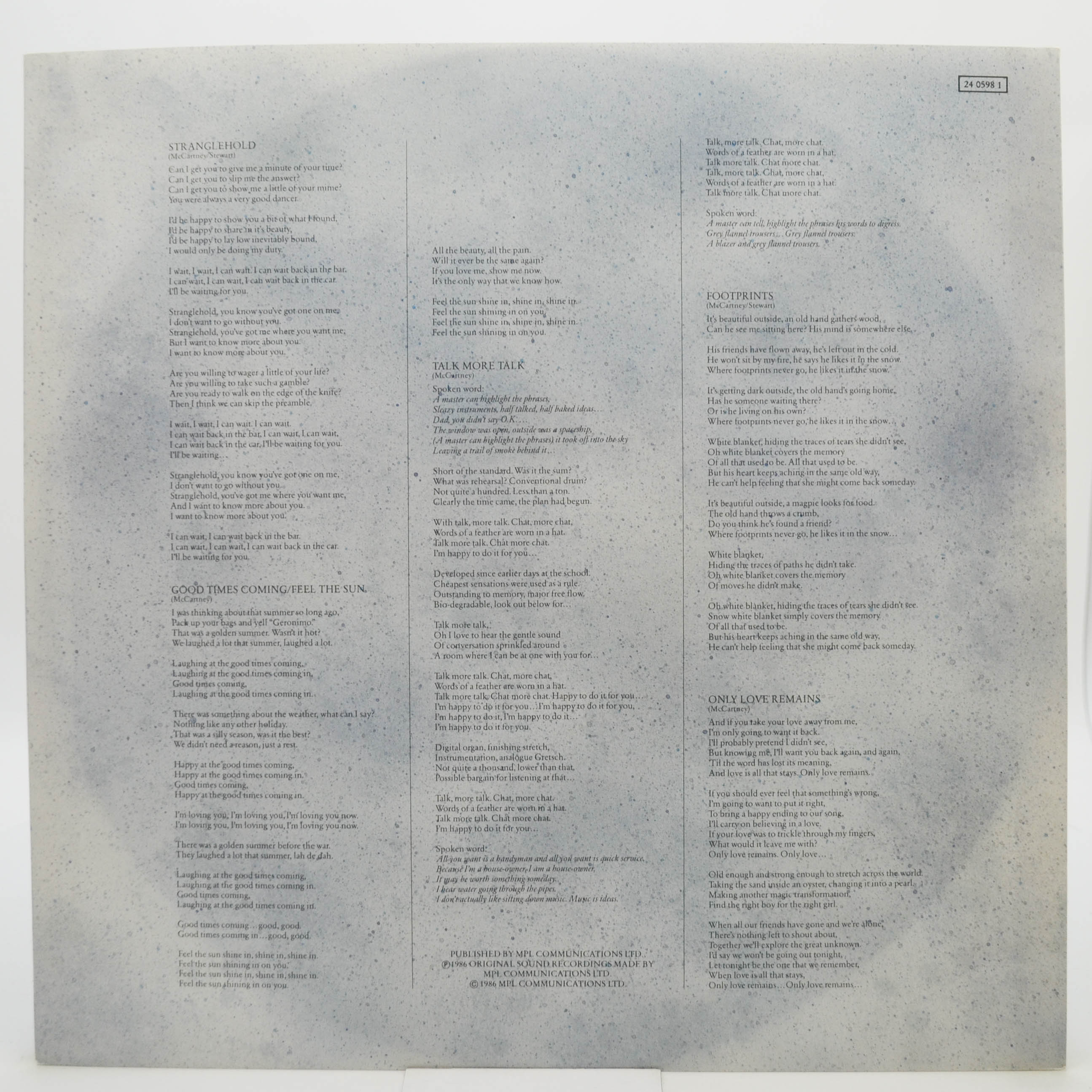 Paul McCartney — Press To Play, 1986