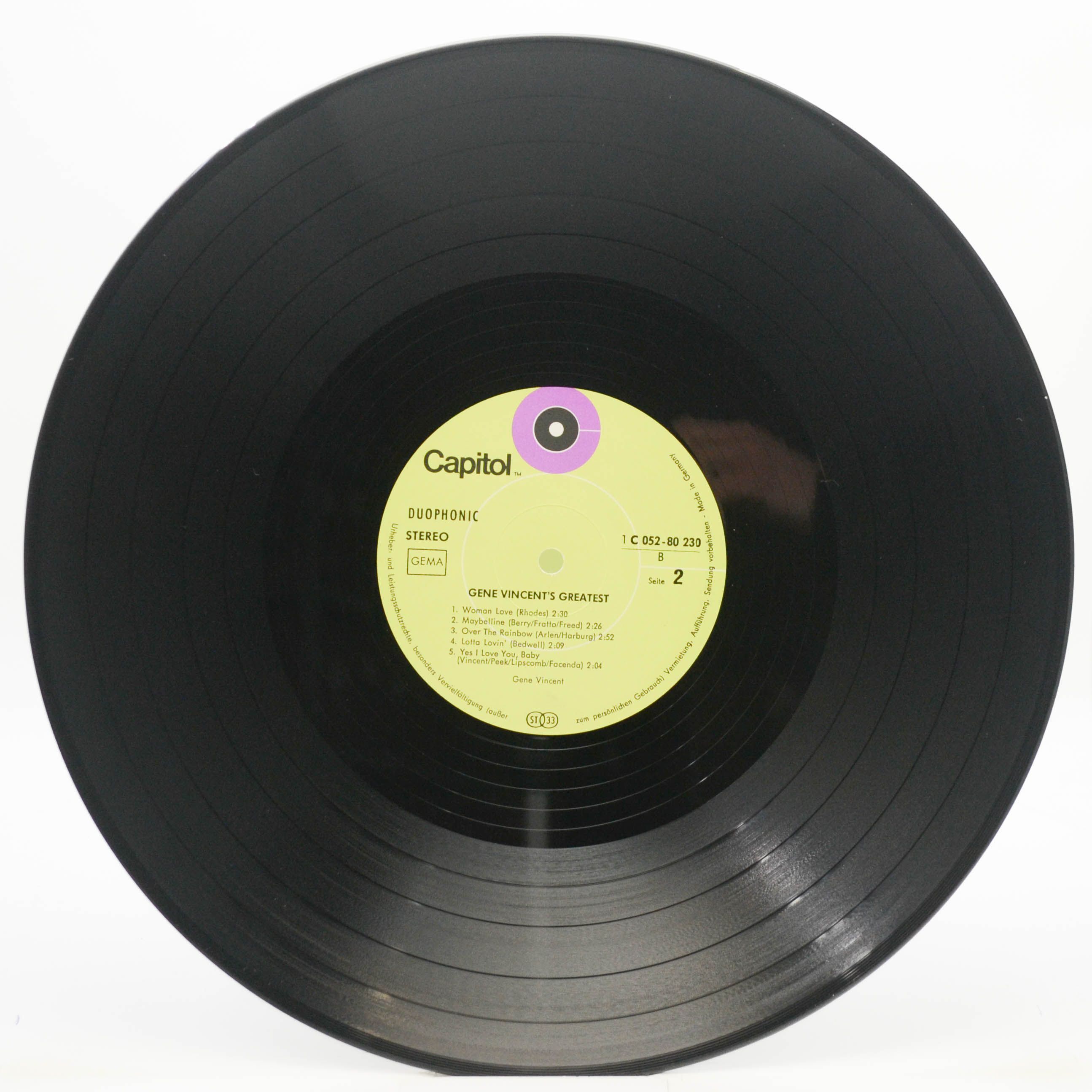 Виниловая пластинка Gene Vincent — Gene Vincent's Greatest!, 1969