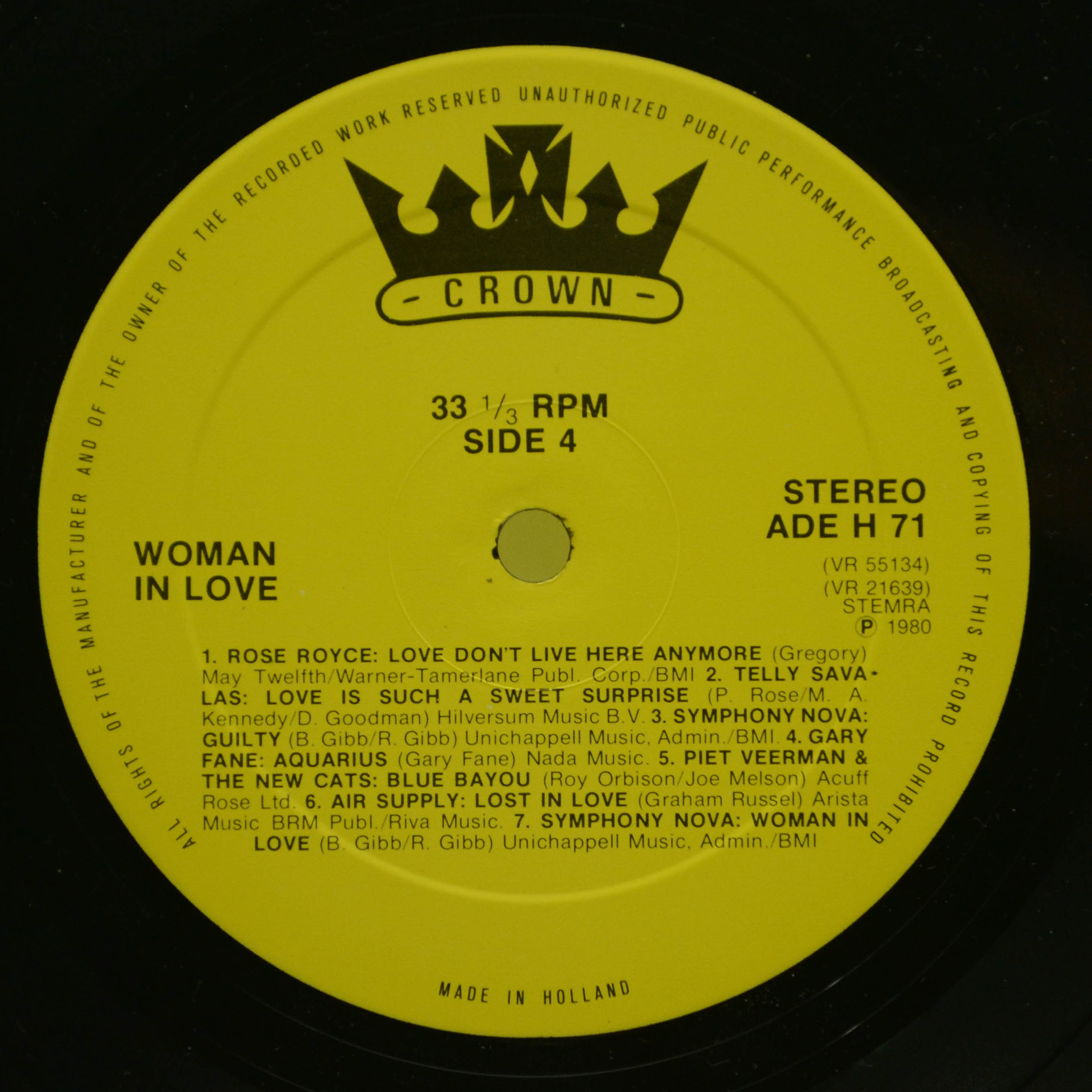 Various — Woman In Love (2LP), 1980