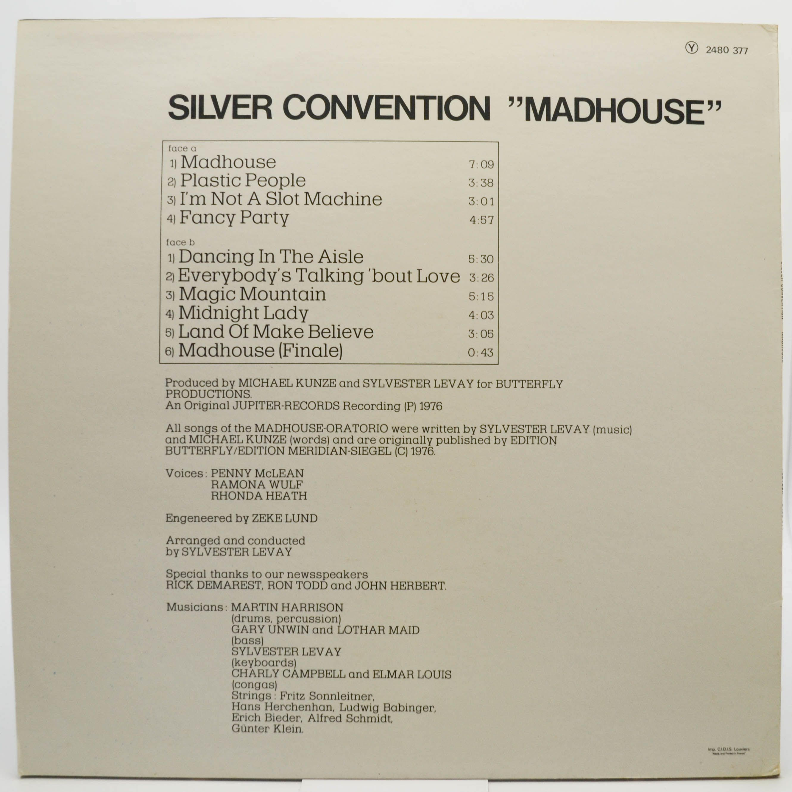 Виниловая пластинка Silver Convention — Madhouse, 1976