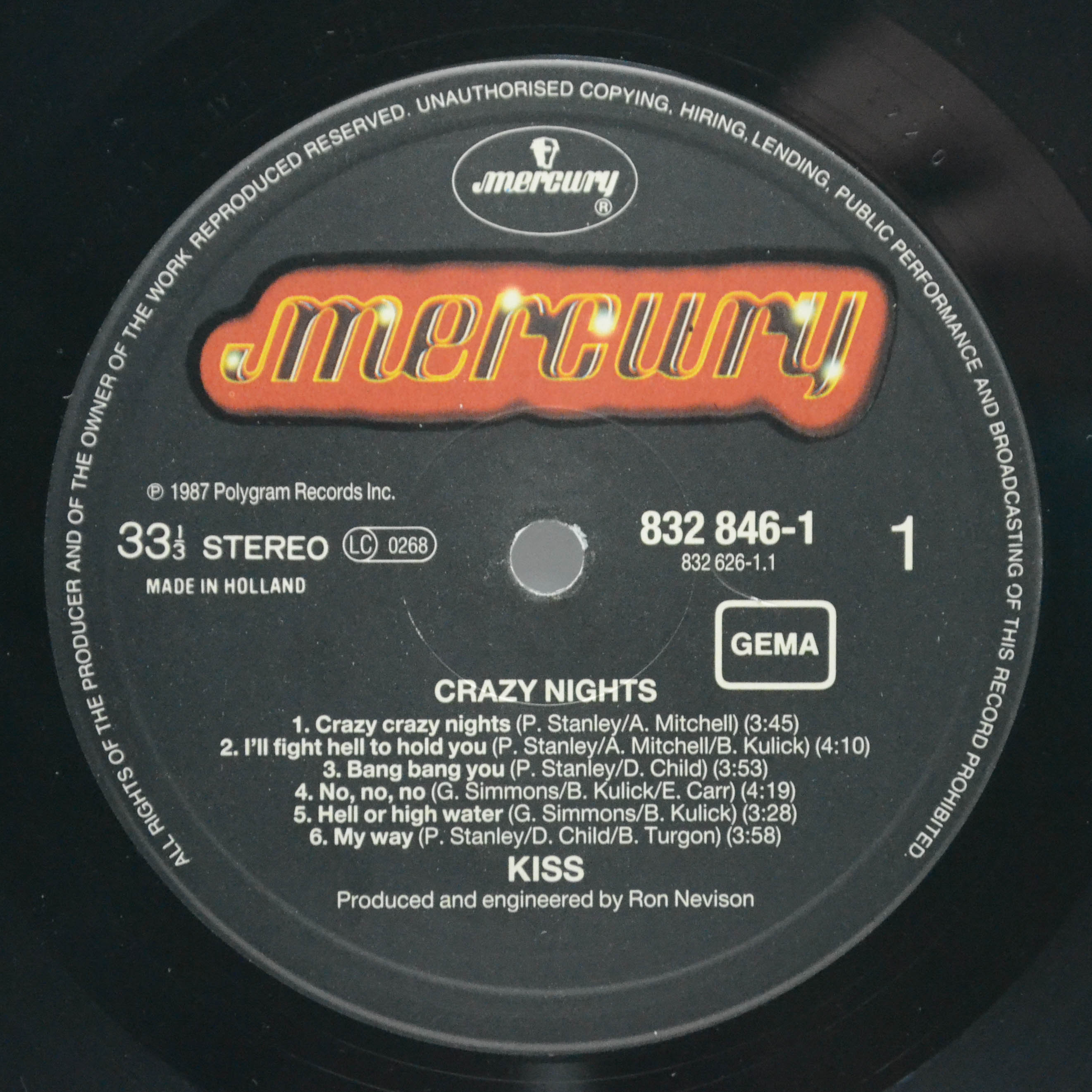 Kiss — Crazy Nights, 1987