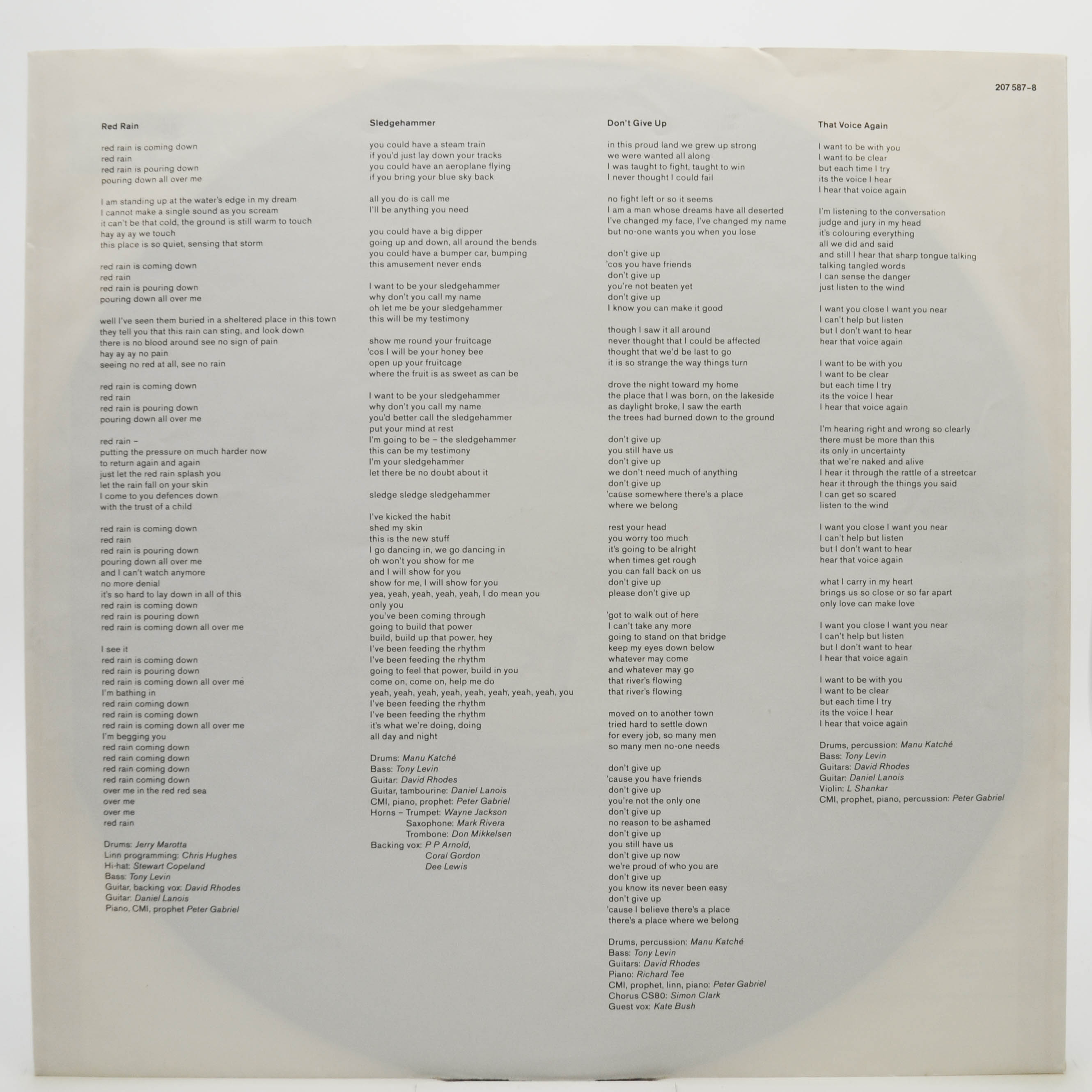 Peter Gabriel — So, 1986