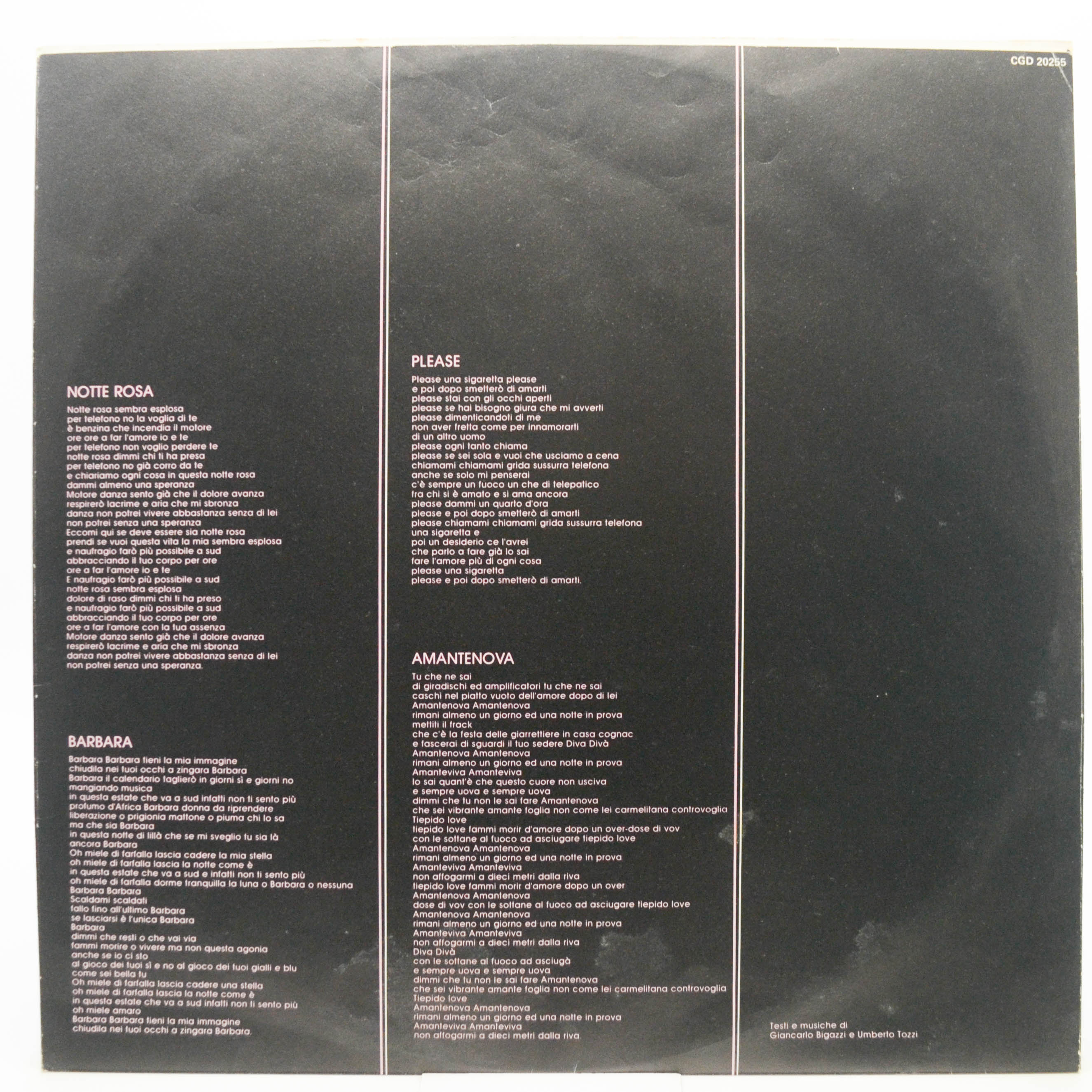 Виниловая пластинка Umberto Tozzi — Notte Rosa (1-st, Italy), 1981