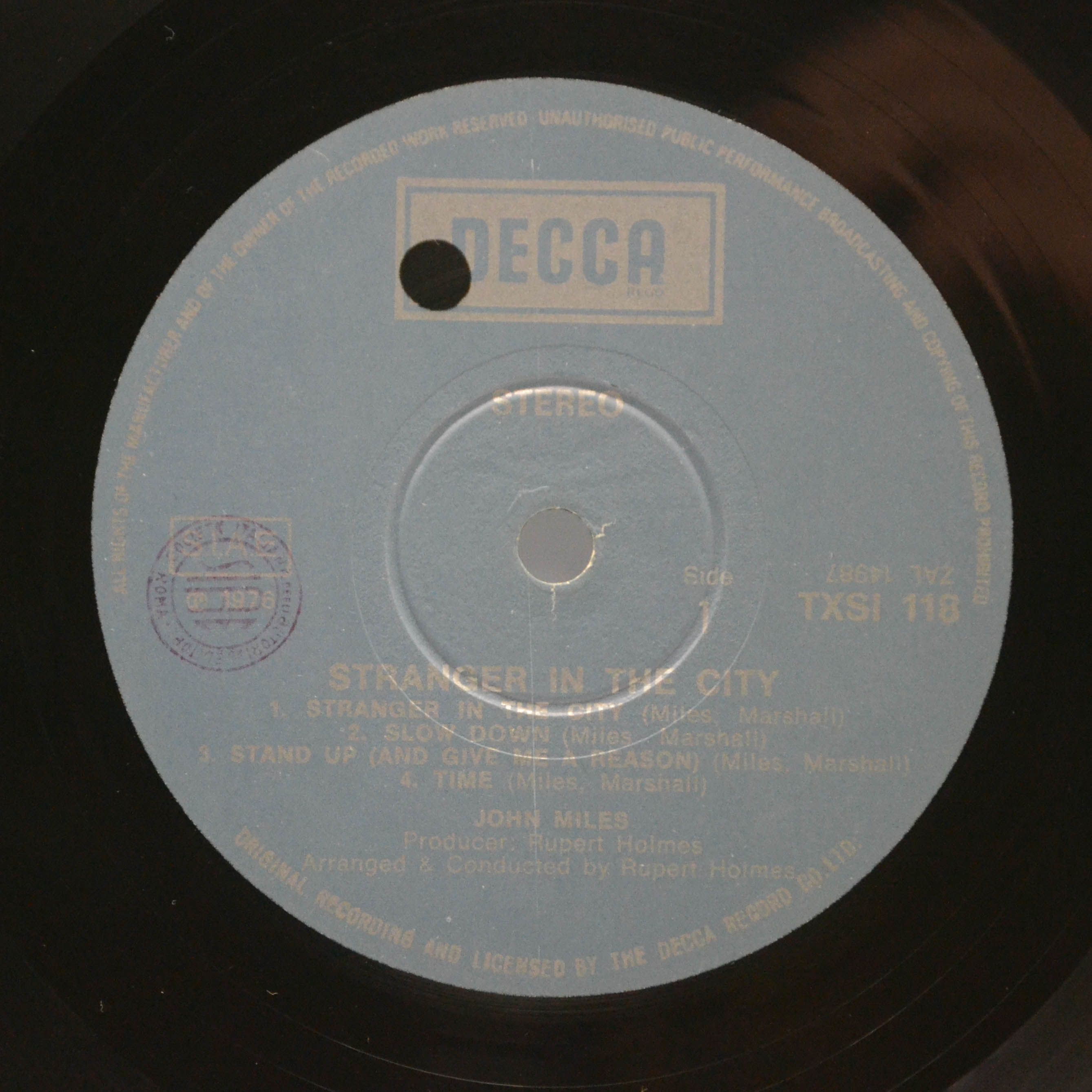 Виниловая пластинка John Miles — Stranger In The City, 1976