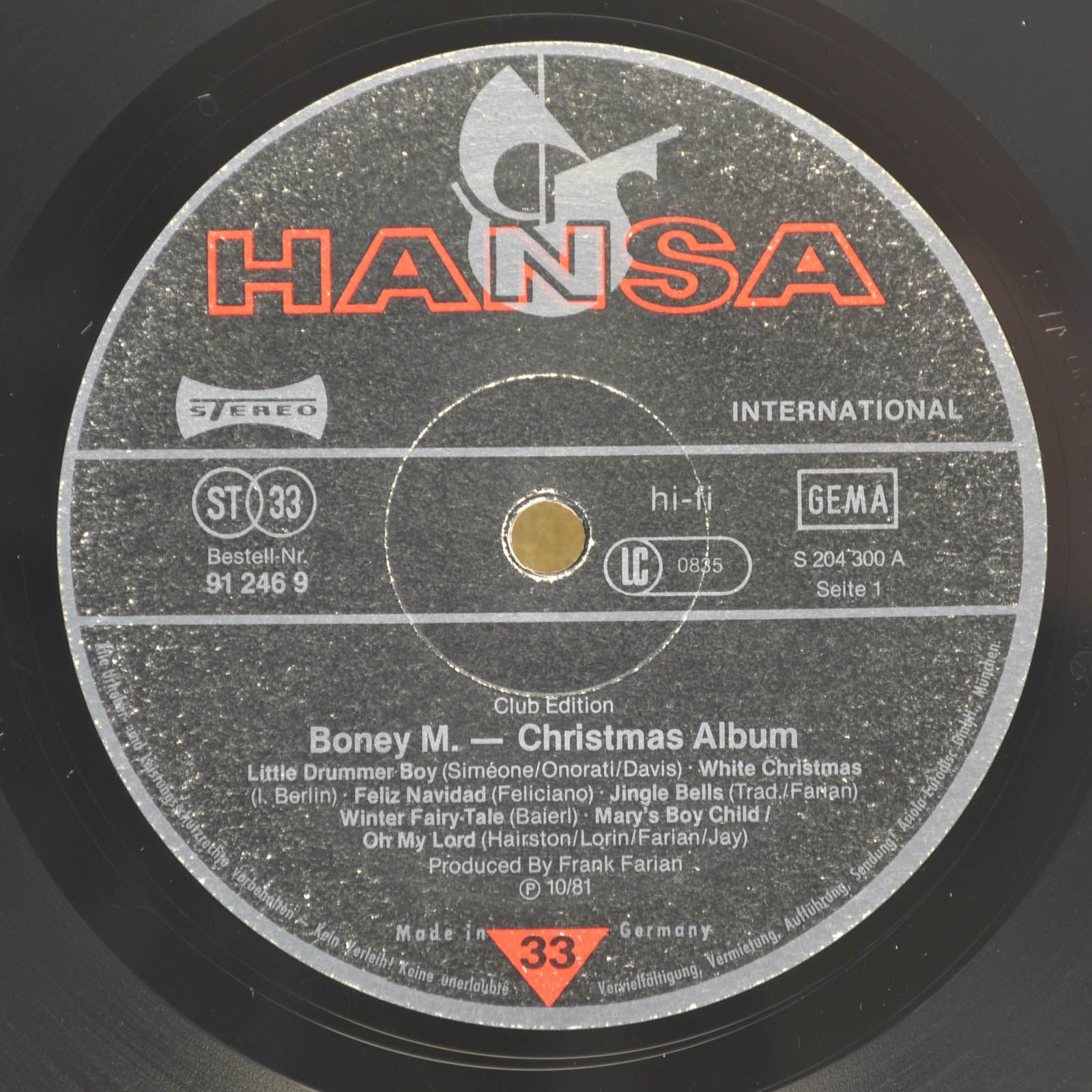 Boney M. — Christmas Album, 1981